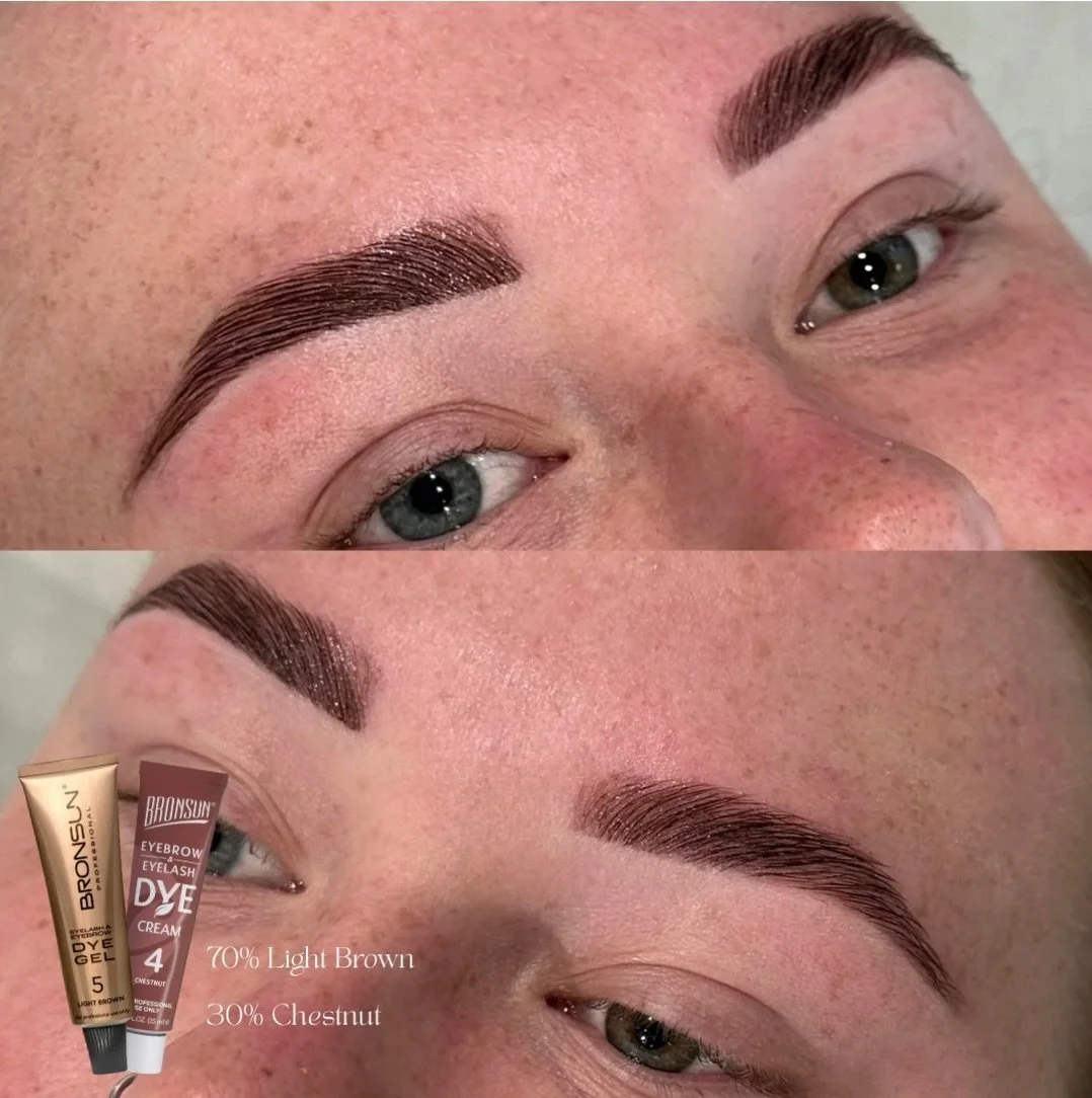 Brow Lamination X Hybrid Dye 🤍✨
The perfect colour match with our favourite Bronsun Dye!

Ideal for filling in sparse areas and giving your brows that fuller, flawless look. Say hello to brows that stay perfectly styled for 6-8 weeks.