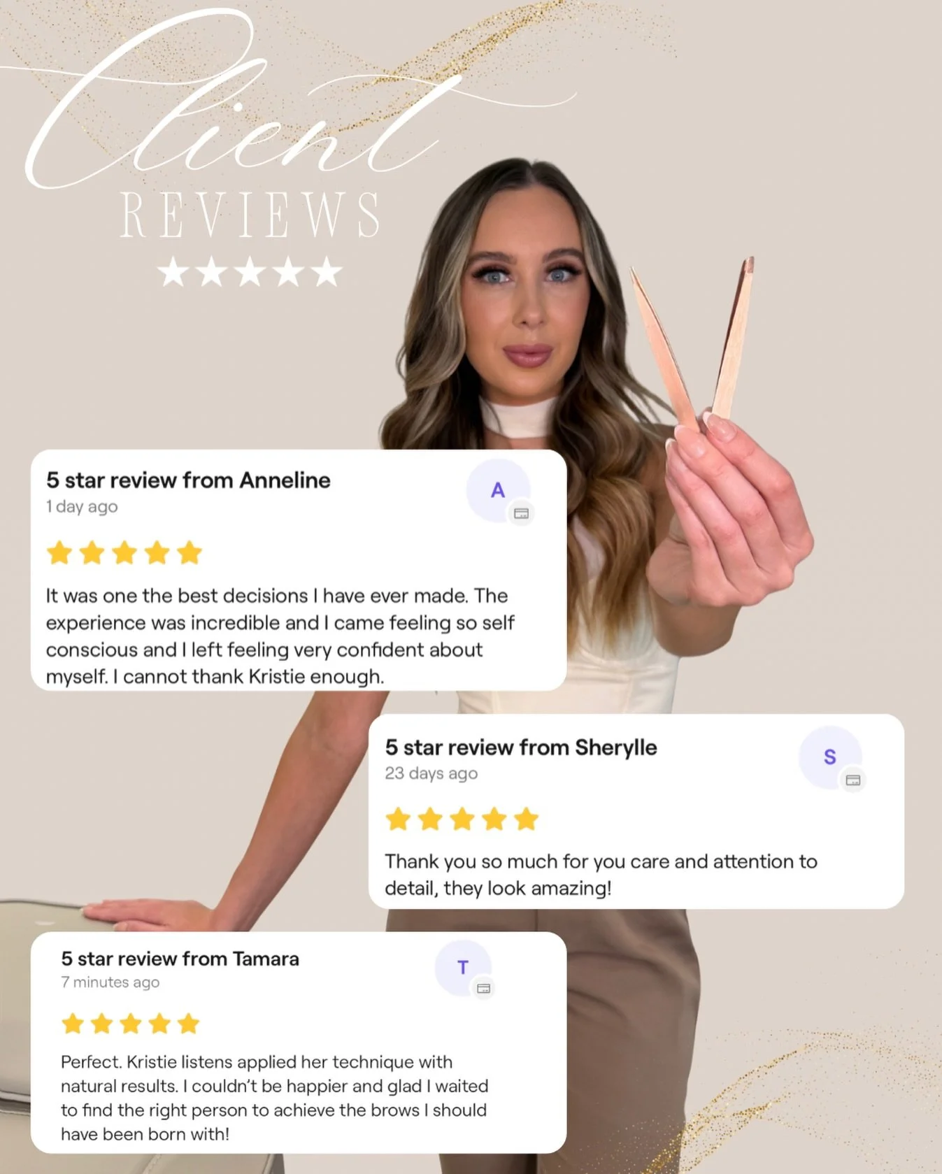 Nothing speaks louder than happy clients, so grateful for all the support so far. Thank you for trusting me with your brows - Kristie 🤍✨