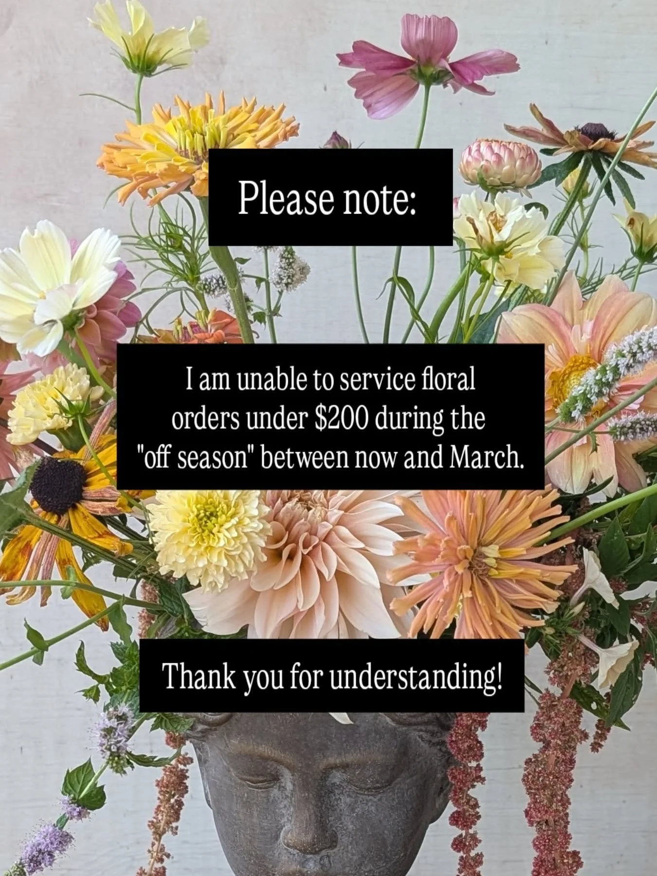 Hello, 

I have received some really thoughtful requests for special orders recently that I simply hate to turn down. However, due to the size and limitations of my little studio, I am not currently able to service requests for anything below a $200 