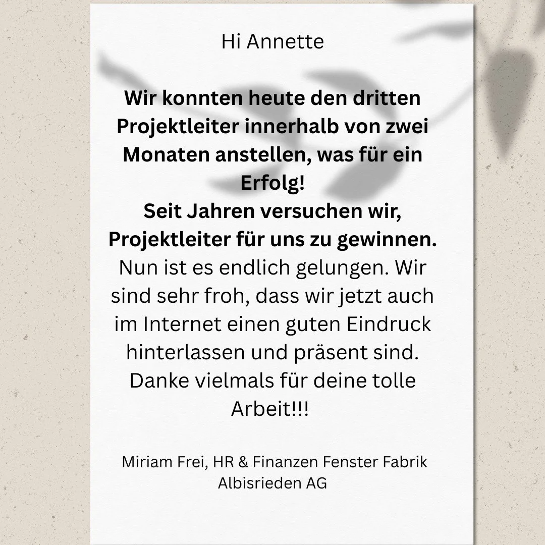 ⭐️ Mein sch&ouml;nstes berufliches Weihnachtsgeschenk.

Manchmal sagen drei S&auml;tze in einem Mail mehr als jede KPI. 

Solche R&uuml;ckmeldungen zeigen mir, warum ich meine Arbeit so gerne tue. 

Und wie stark Kommunikation wirken kann - auch im R