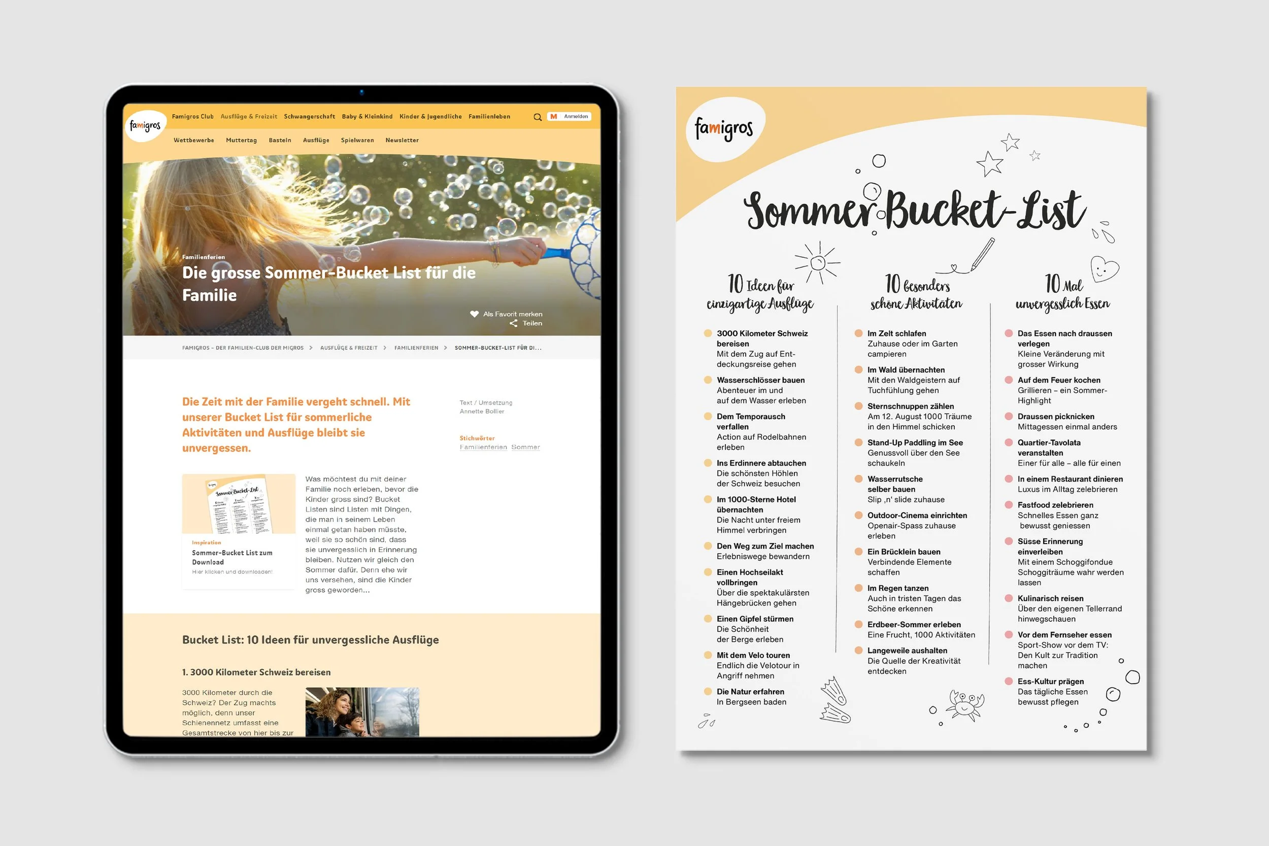 Famigros – Familienplattform der Migros