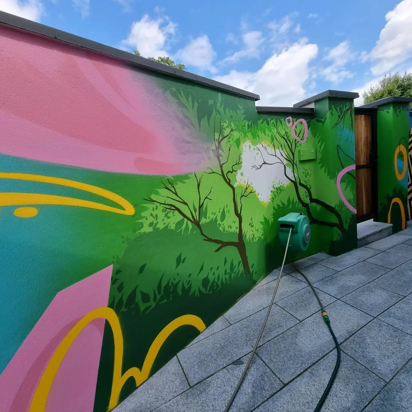 Recent mural for my friend @waters.esther This one came together really well with its unusual mix of influences. kayde.ie/murals
.
.
.
#mural #streetart #spraypaint #art #streetart #dublin #southdublin #ireland #irishgraff #graffiti #mtn94 #abstract 