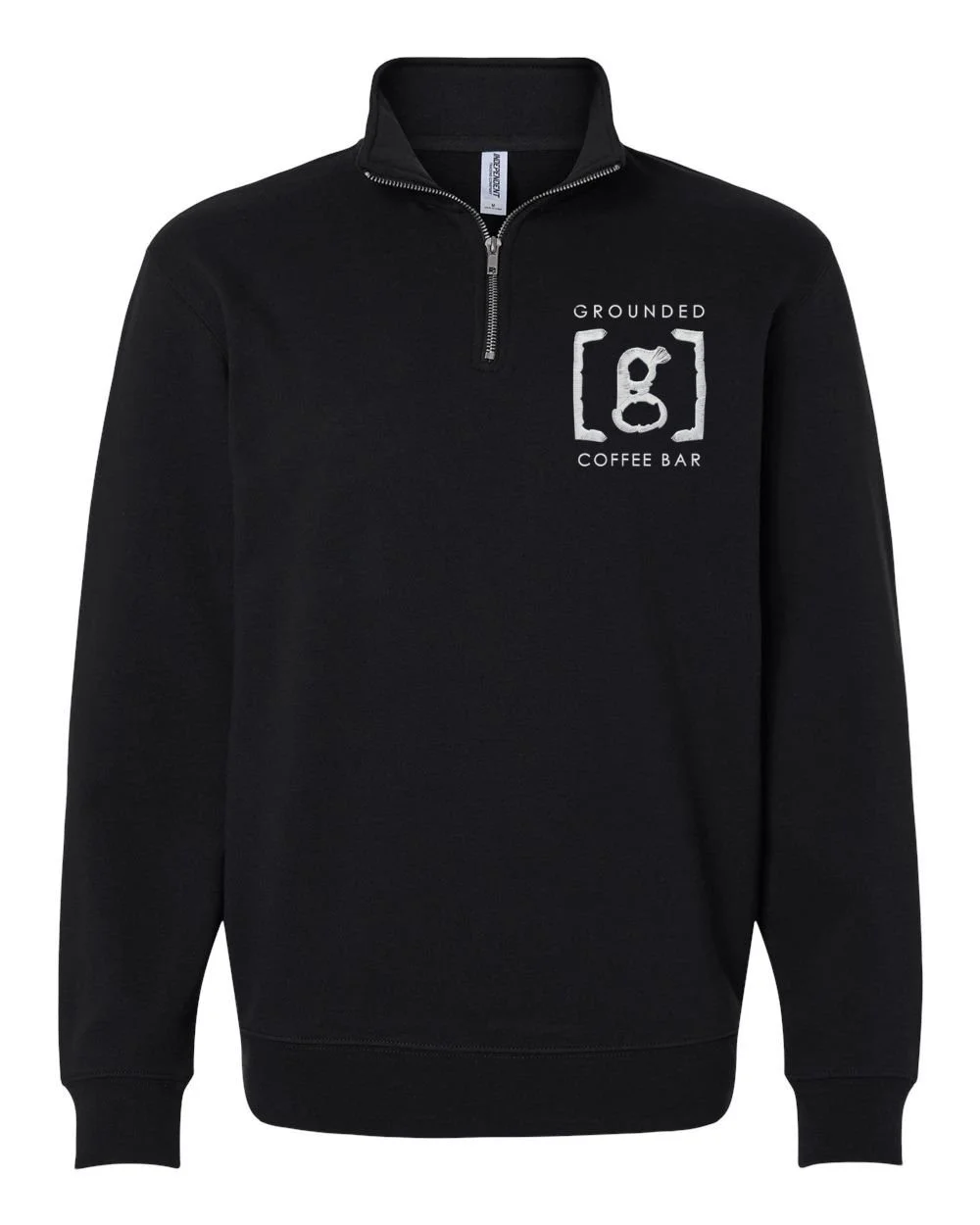 Black Quarter Zip Pullover with Grounded Logo