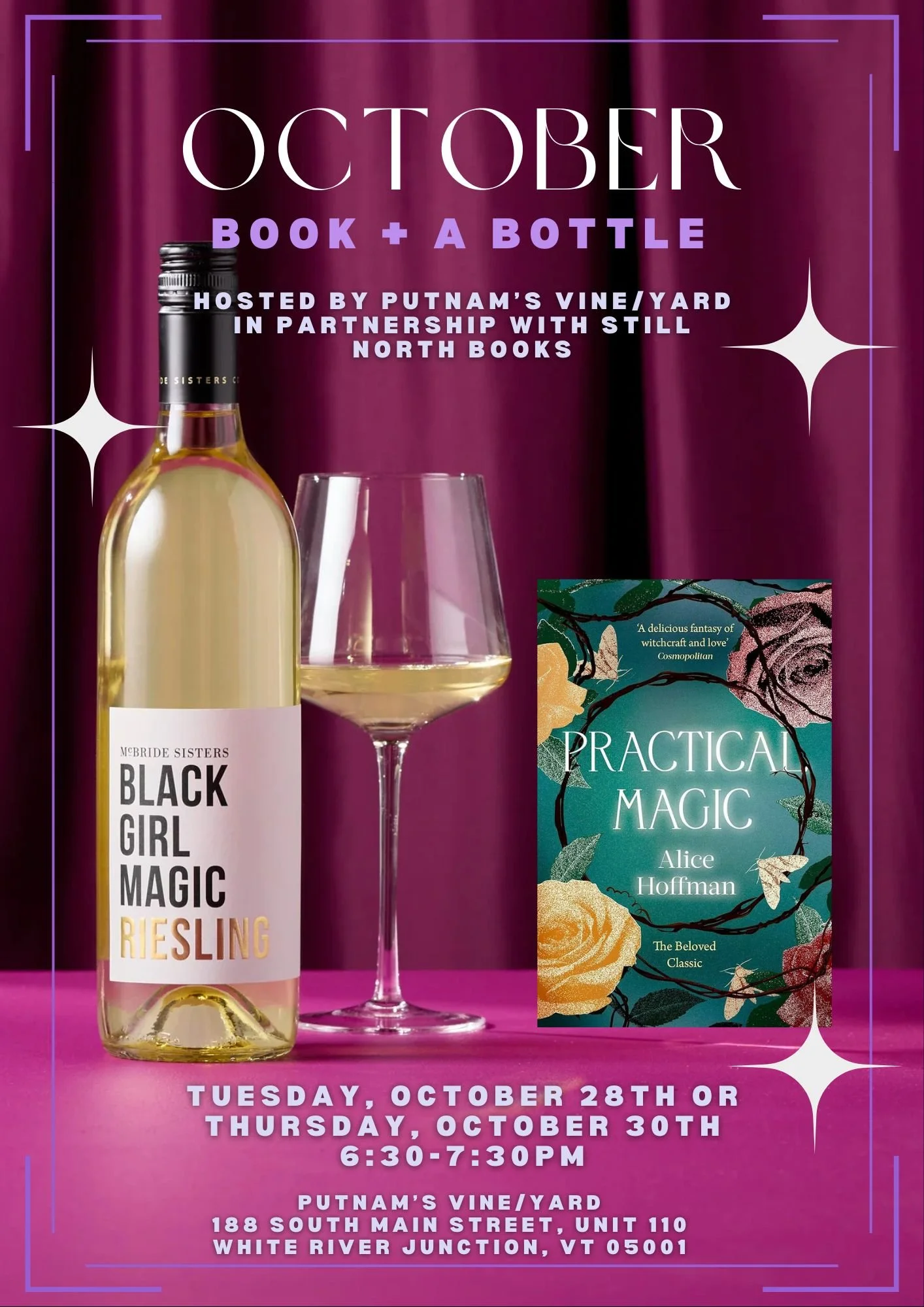 October Book + Bottle: Tuesday, October 28th