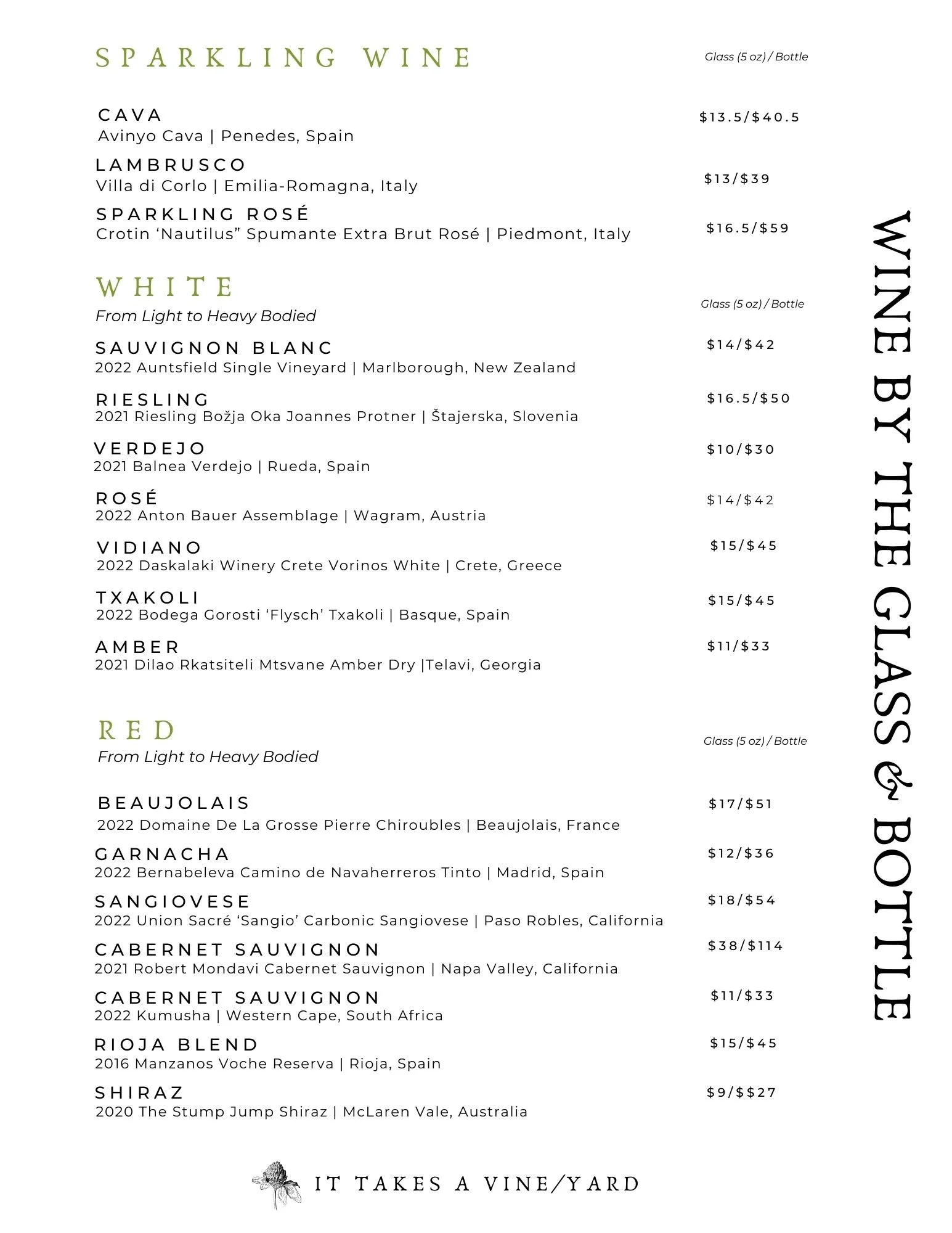 Our Menu — vine/yard