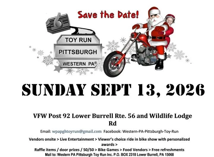 WESTERN PA PITTSBURGH TOY RUN AT THE VFW LODGE IN LOWER BURRELL