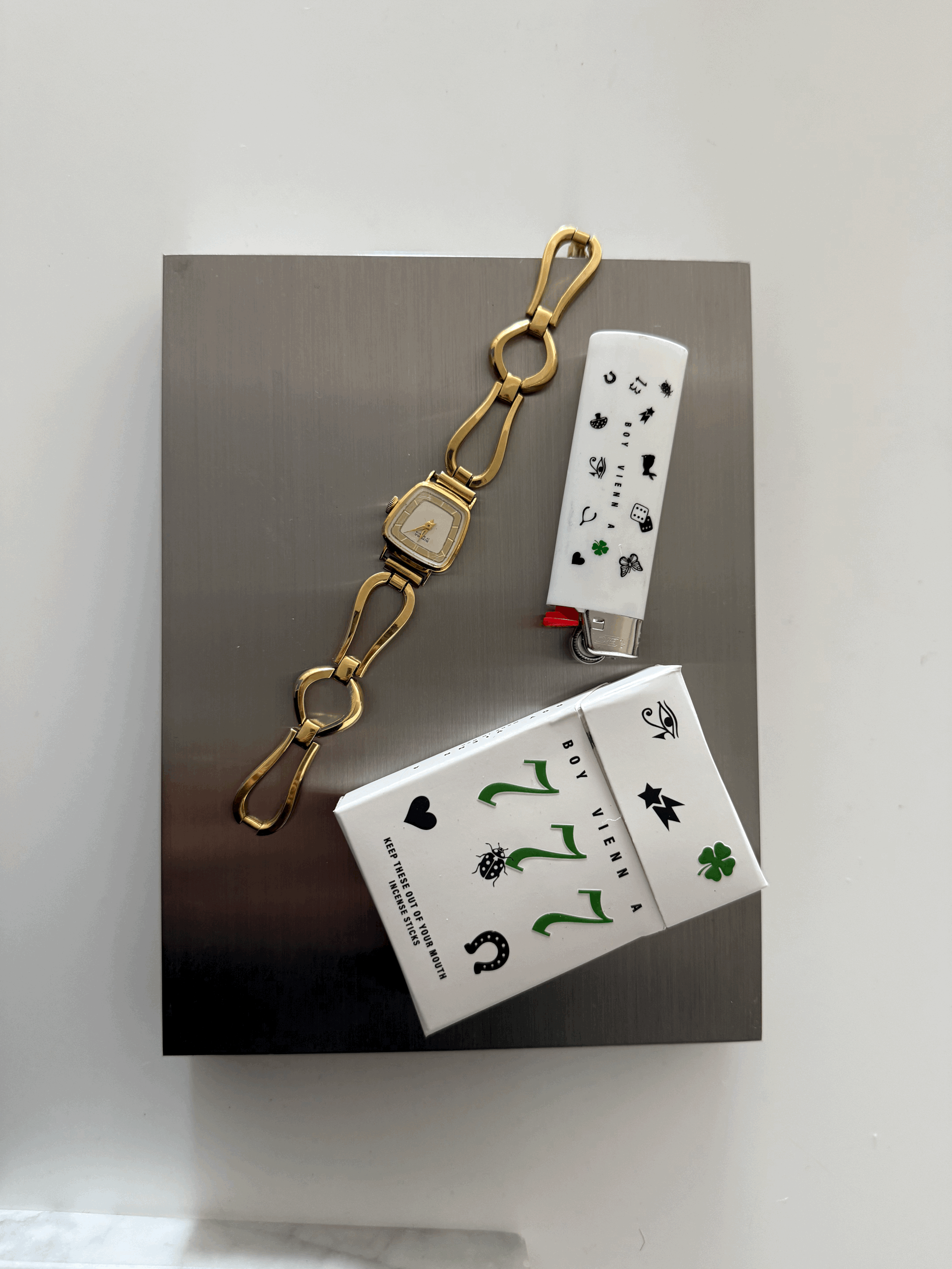 Vintage Gold Bracelet Watch Incense and Lighter Set (Copy)