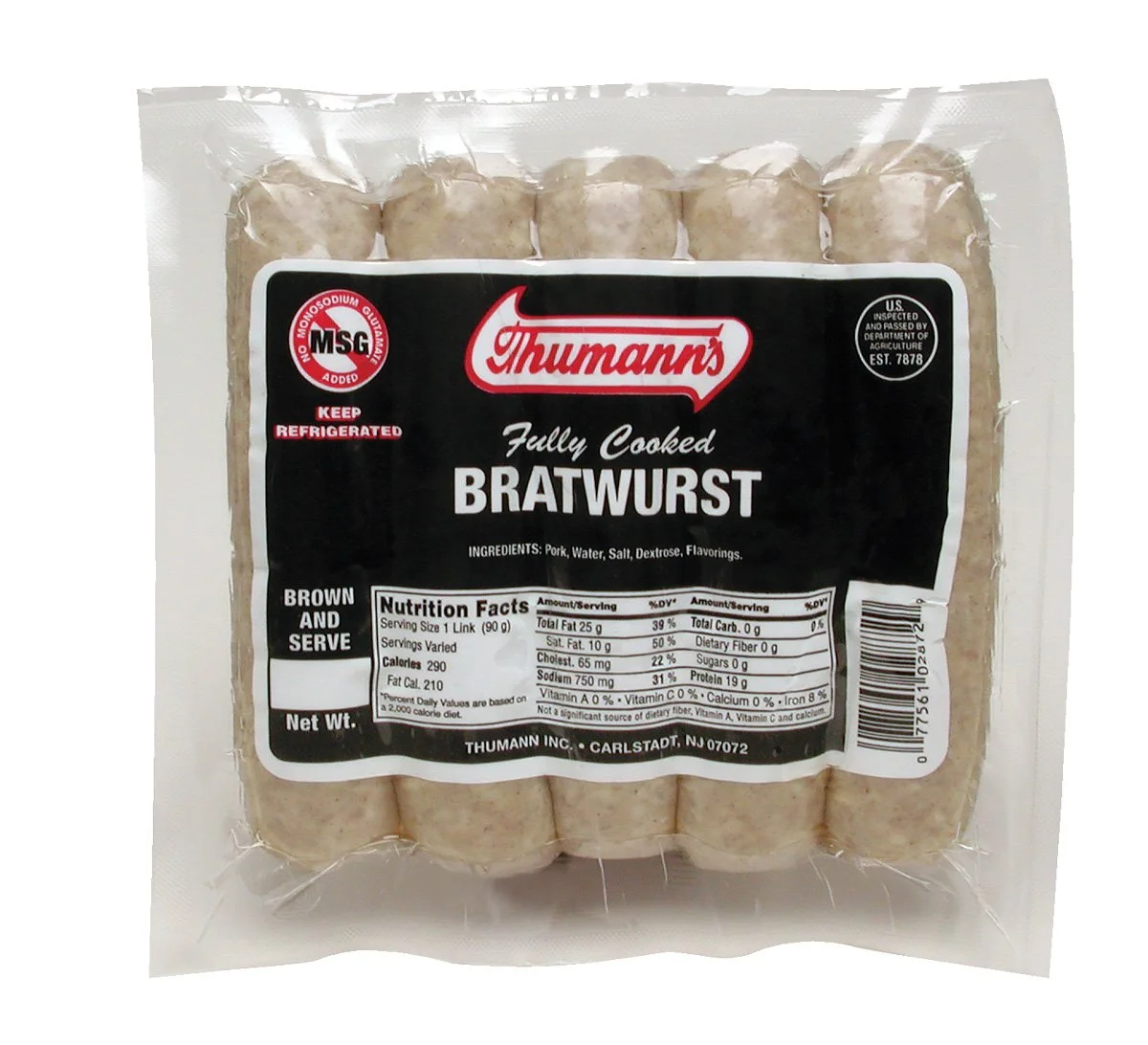 Thumann's Bratwurst compared to Boar's Head Bratwurst.