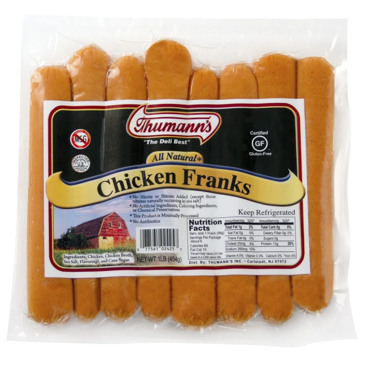 Thumann’s Chicken Franks compares to Foster Farms and Bar S