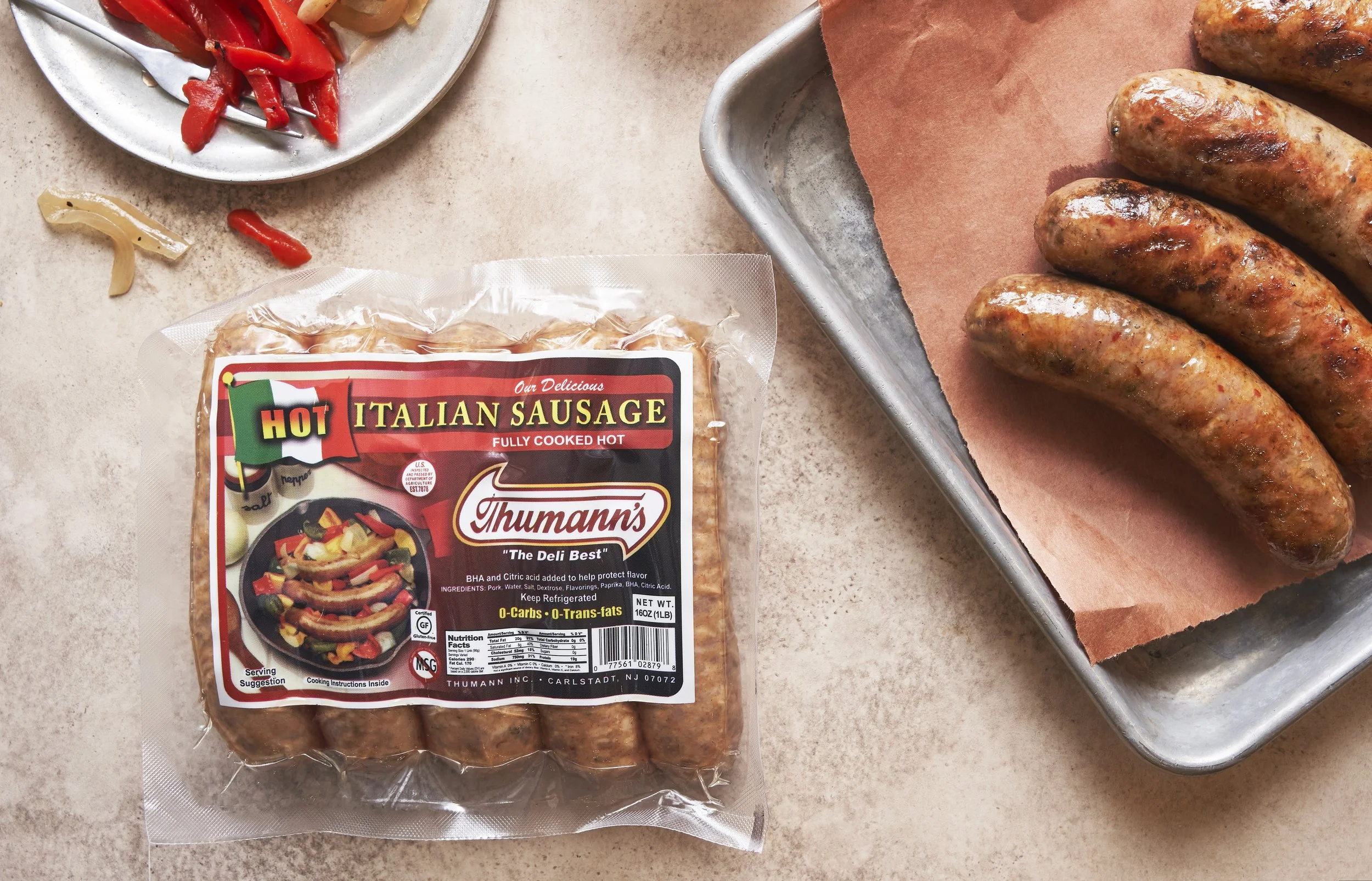Thumann's Hot Italian Sausage compared to Boar's Head Sausages.