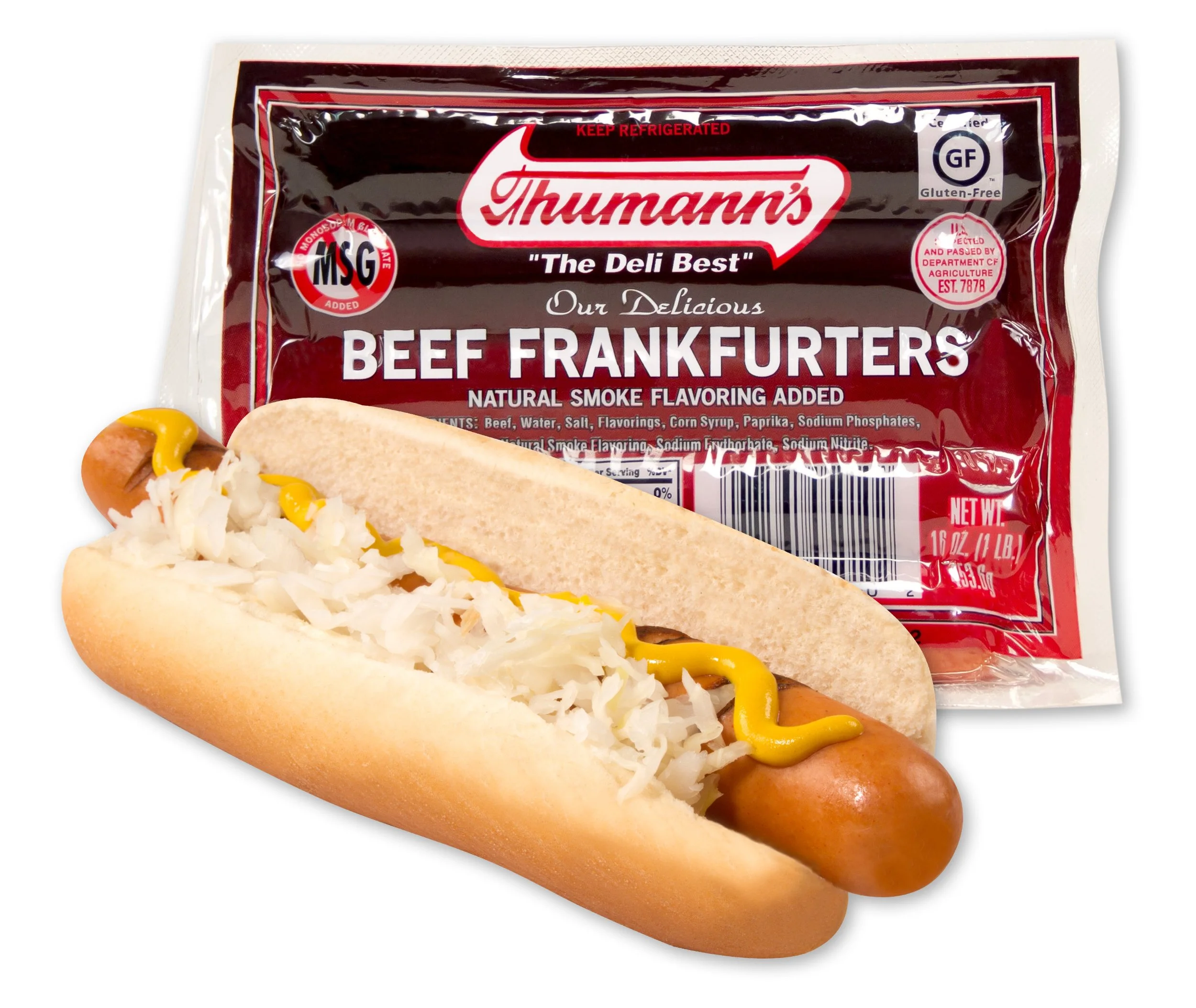 Thumann's All Beef compares to Hebrew National and Nathan's Beef Hot Dogs.