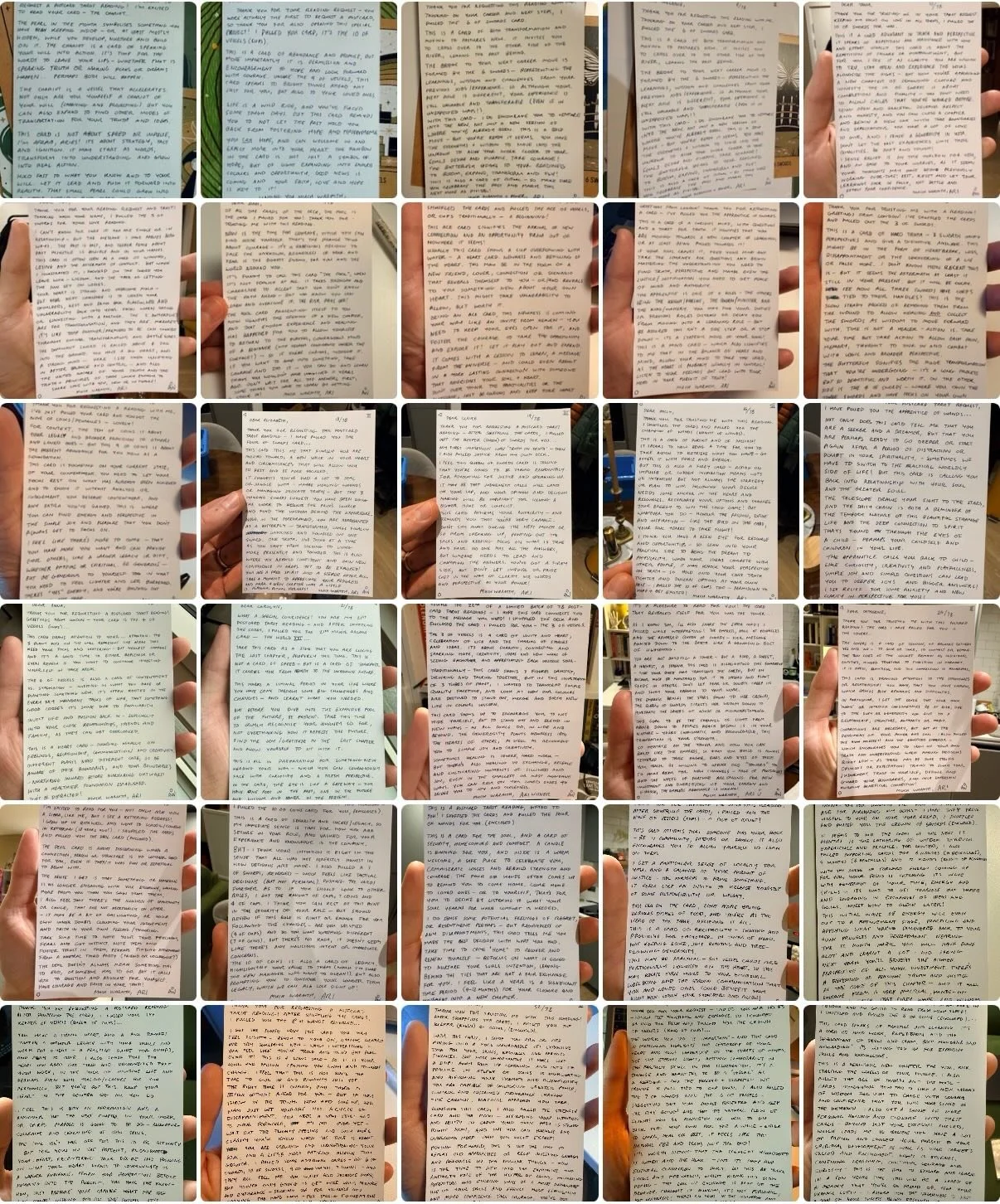 This ongoing project has been such a joy to embark on! I&rsquo;ve written a little update on Substack to share the experience so far, and what I&rsquo;m discovering through posting handwritten postcard tarot readings to people in various countries 🌍