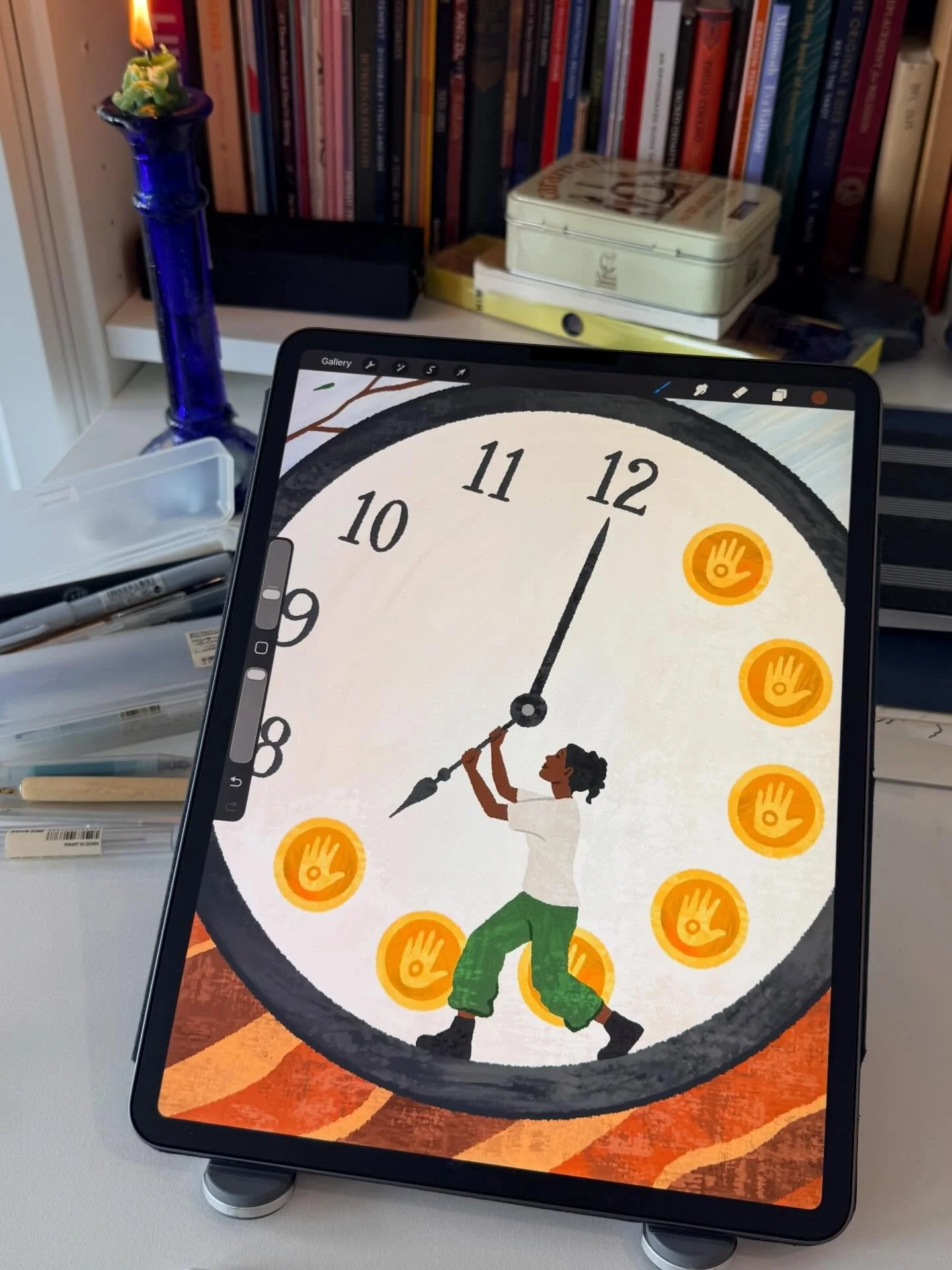 Wait a minute&hellip; is this working? Is this what you wanted? Today I&rsquo;ve been working on an illustration for the Seven of Pentacles - a card that reminds us to pause and check that the results are matching the original intention, so that adju