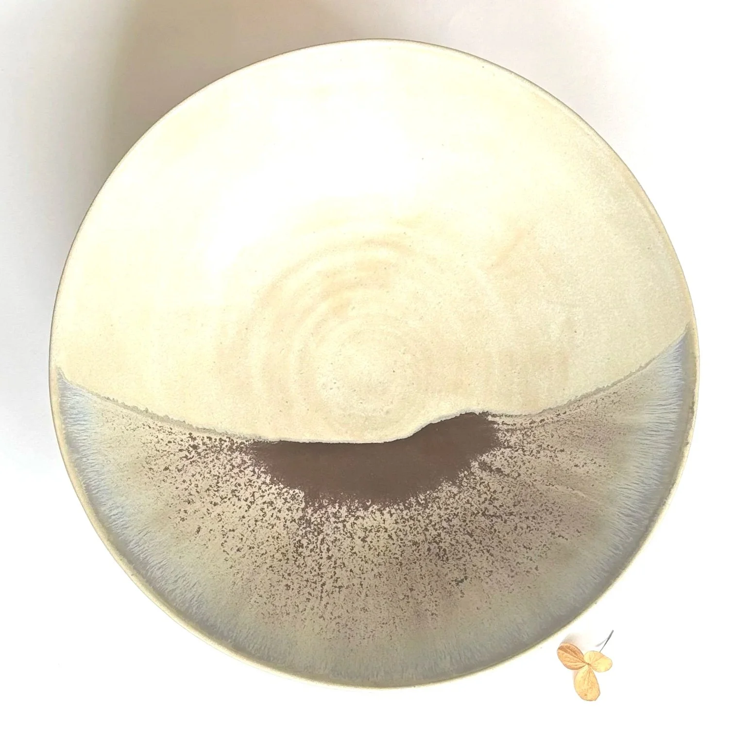 Caldera: White Stoneware Bowl with Alabaster Glaze
