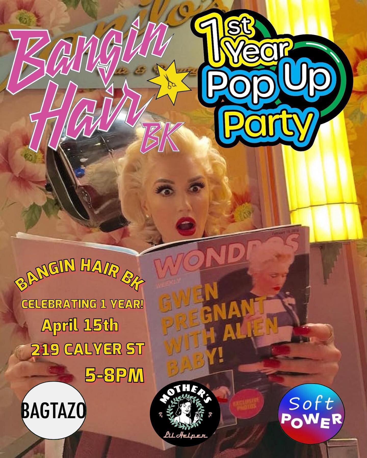 It&rsquo;s party time!! Join us April 15th to celebrate our 1 year anniversary with special guests @bagtazo @mothers_lil_hangover_helper &amp; @softpowervote 🥳
See y&rsquo;all there!!!