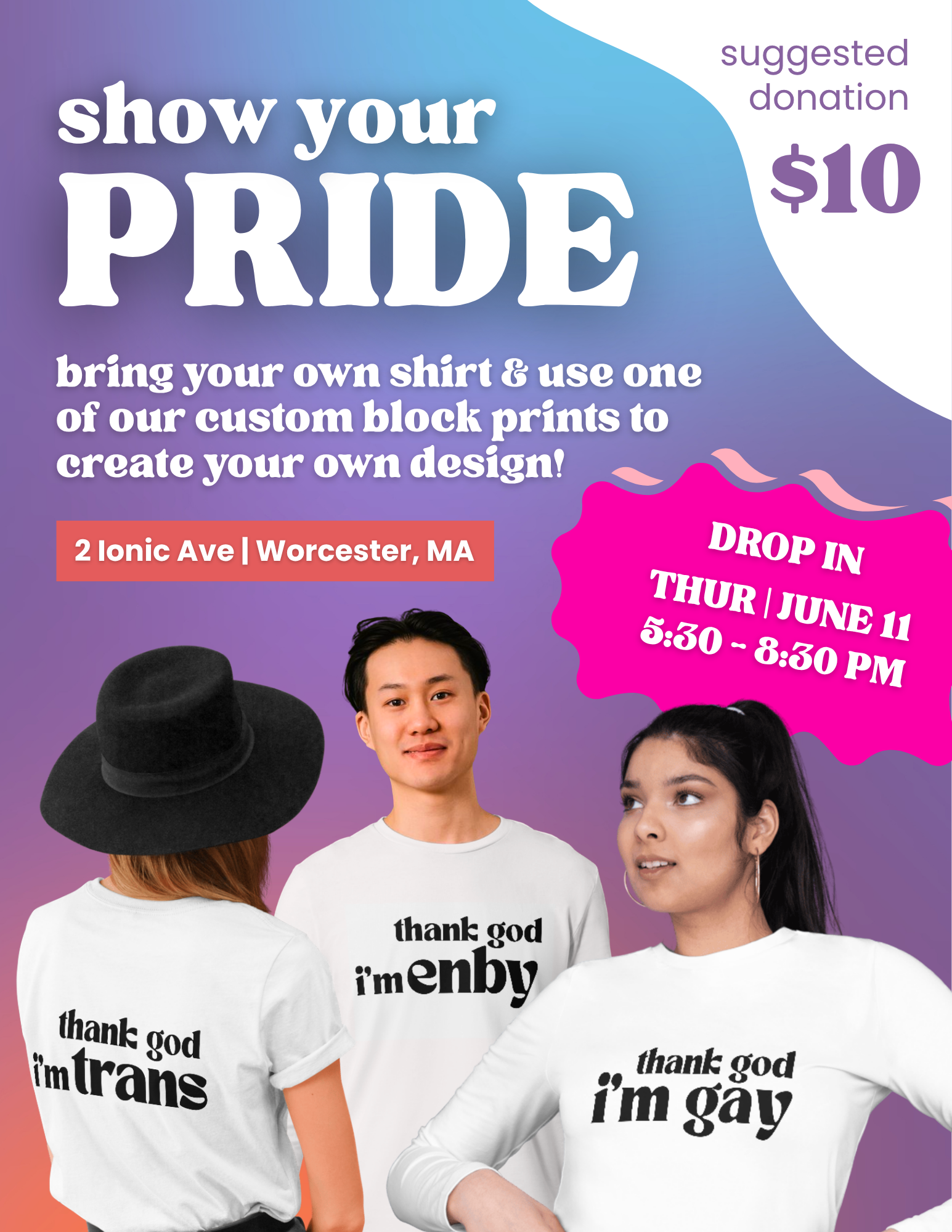 Show Your Pride: Custom Block Print Shirt Drop-In