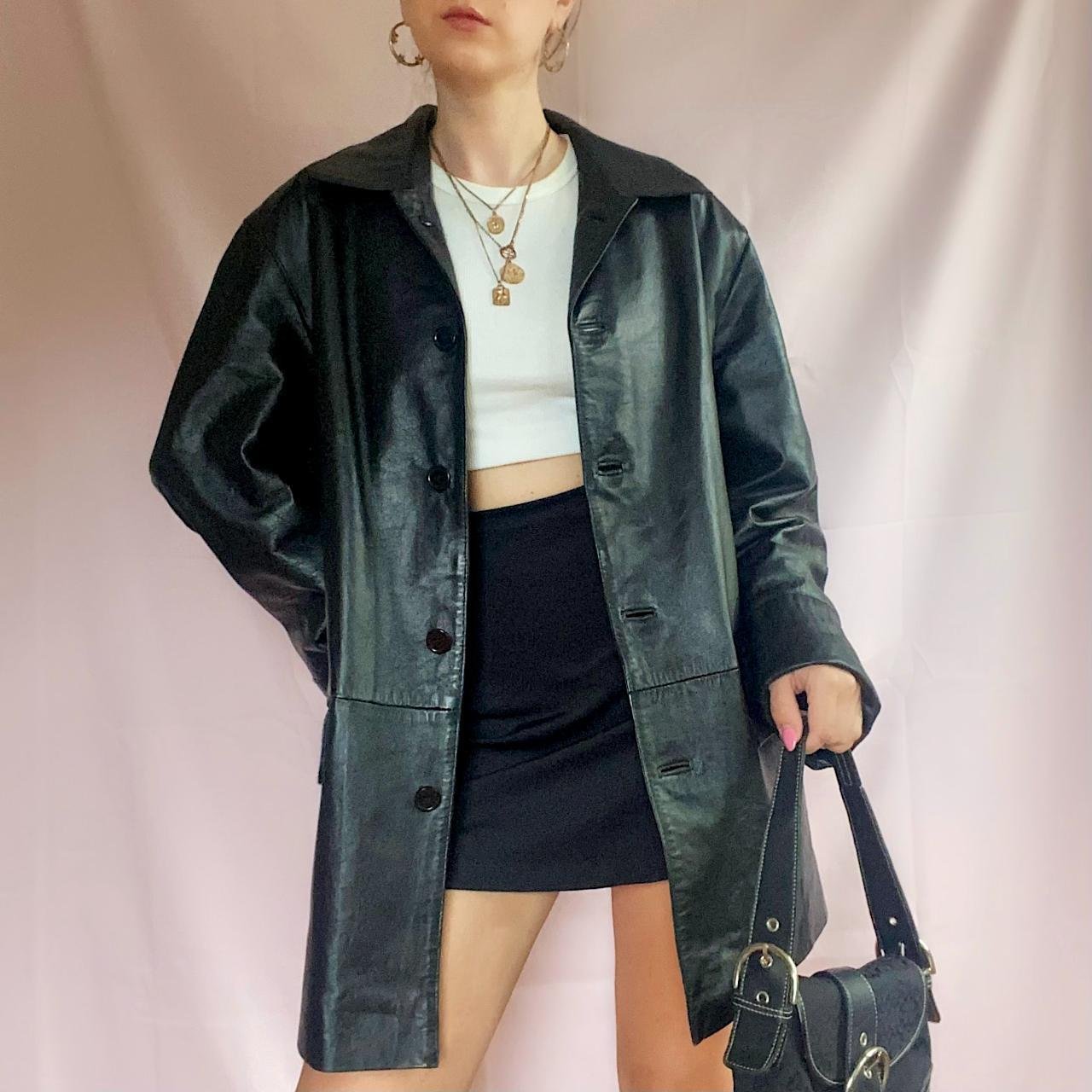  daisybabygoods: 90s Y2K Leather Jacket