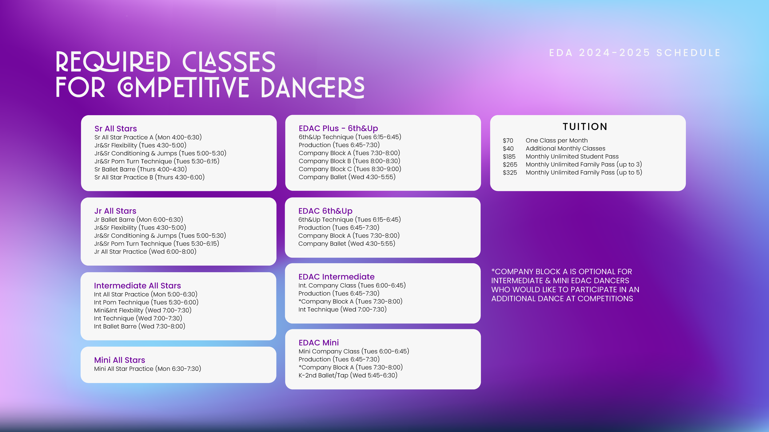 20242025 Schedule — Extension Dance Academy
