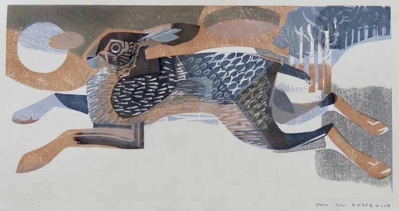 An original wood block print numbered edition of 60 by wildlife artist Matthew Underwood.