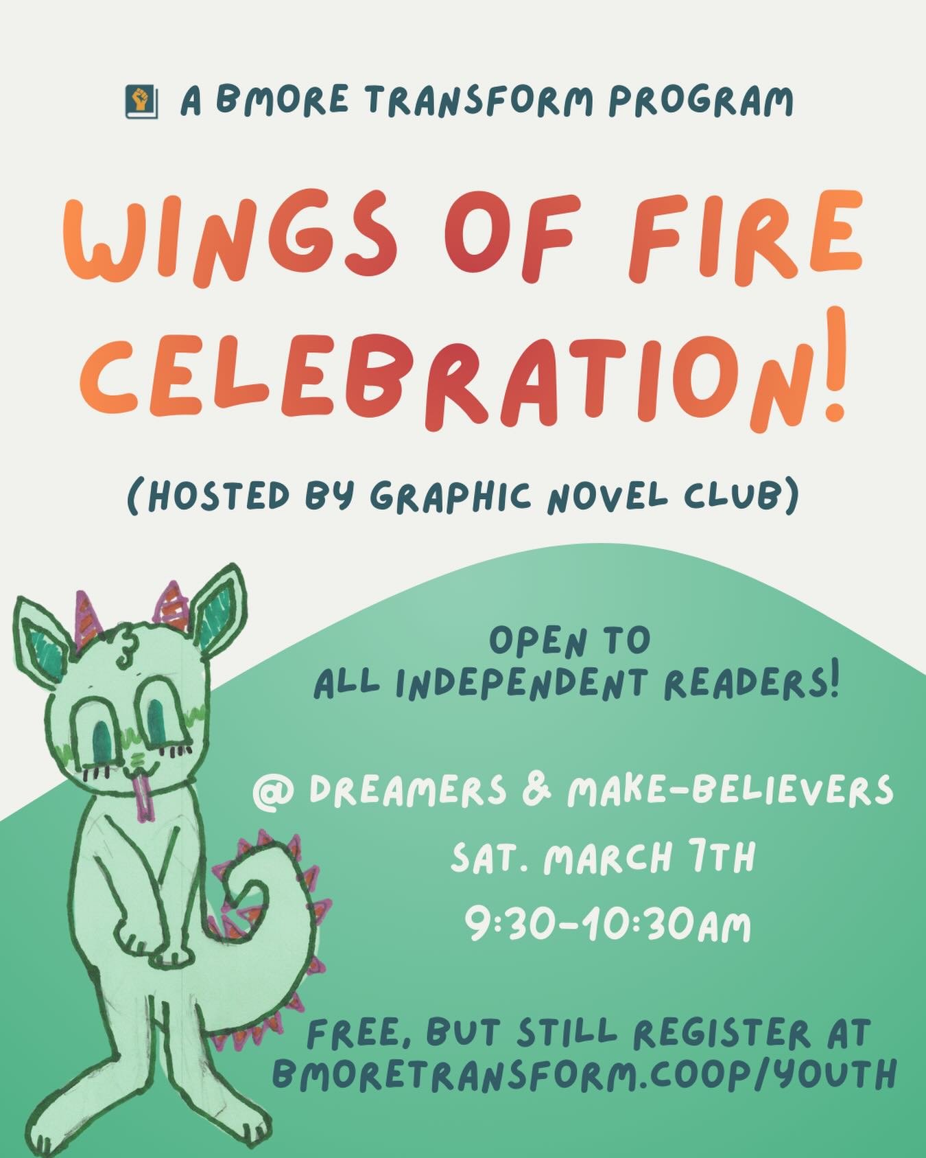 🔥🐉 You&rsquo;re invited to a Wings of Fire Celebration! 🐉🔥

Join your fellow dragon trainers and tribe members this Saturday for an extra-special celebration of the beloved series, &ldquo;Wings of Fire&rdquo; by Tui T. Sutherland. Hosted by the @
