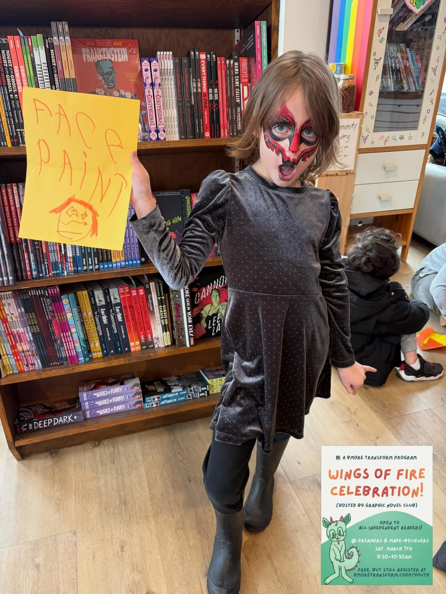 We had a BLAST celebrating the new Wings of Fire book release in March! 🐉📖

Because of Spring Break, Graphic Novel Club will not be meeting in April. However, we have some special plans in the works for May&rsquo;s session which overlaps with Free 