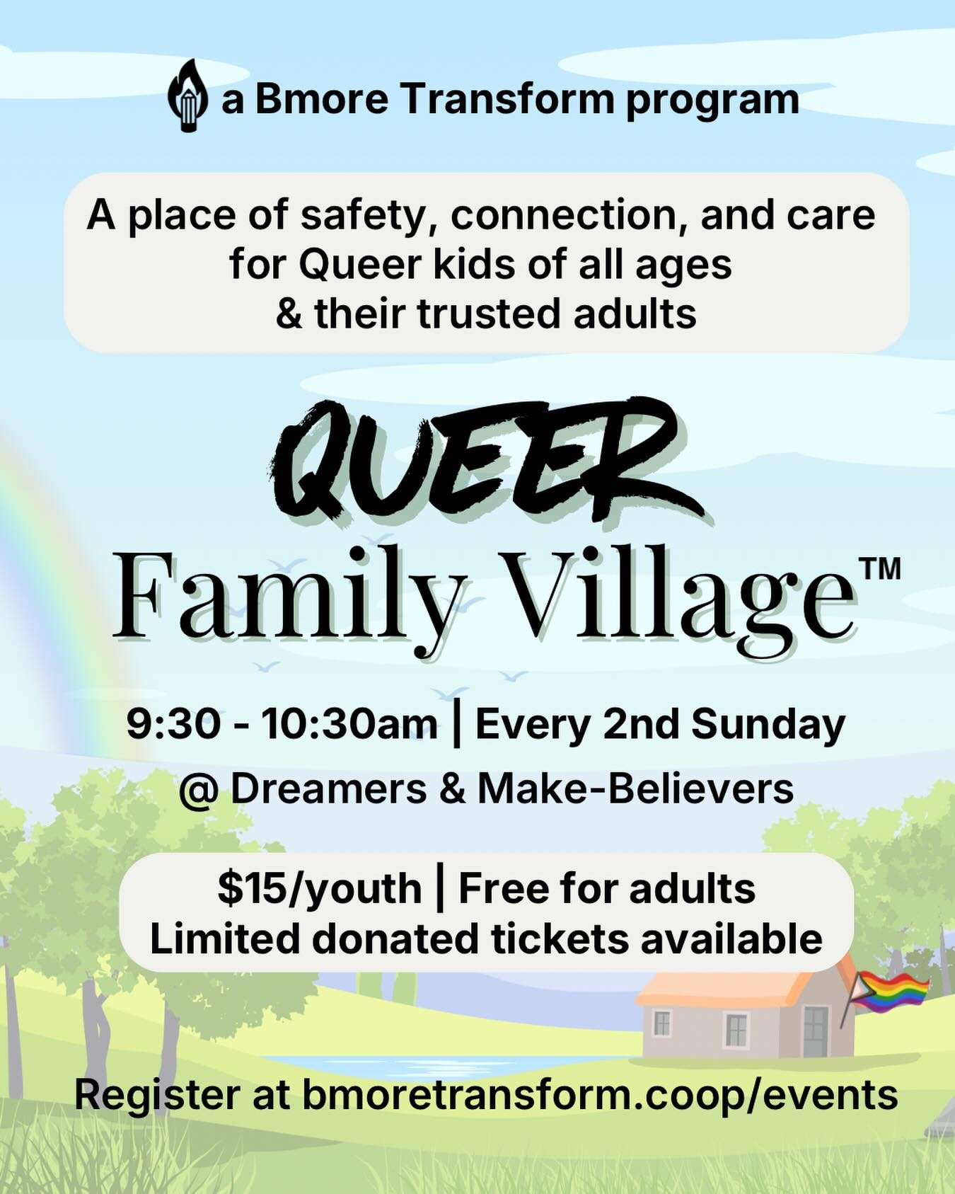 💌 You&rsquo;re invited to Queer Family Village&trade;️ 🌈

Join us the morning of Pride in the Park for some multigenerational connection and joy! Queer youth of all ages are welcome, along with their trusted adults. 

Register through the link in o