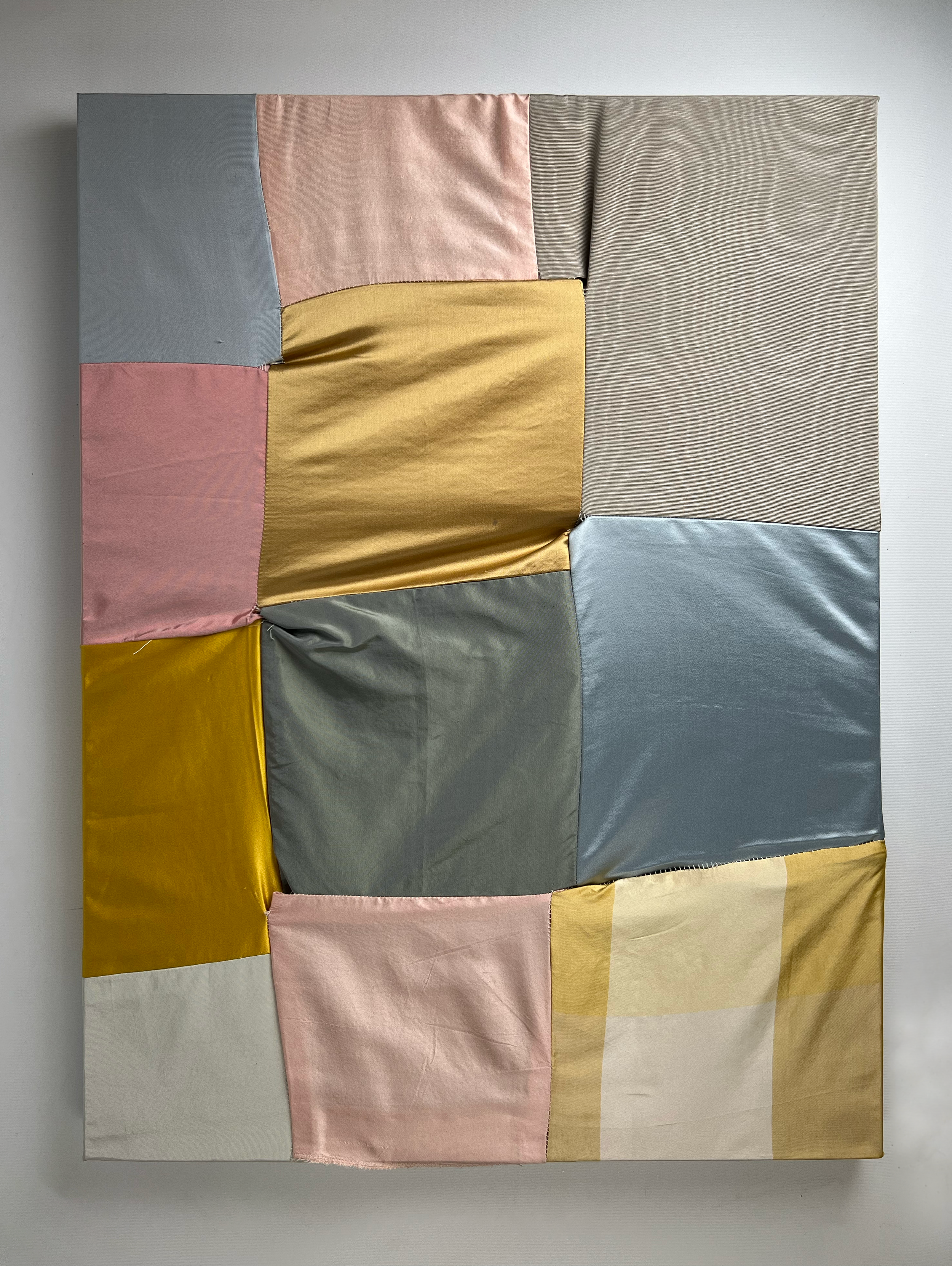 New B. Found silk. 18" x 24". 2022.