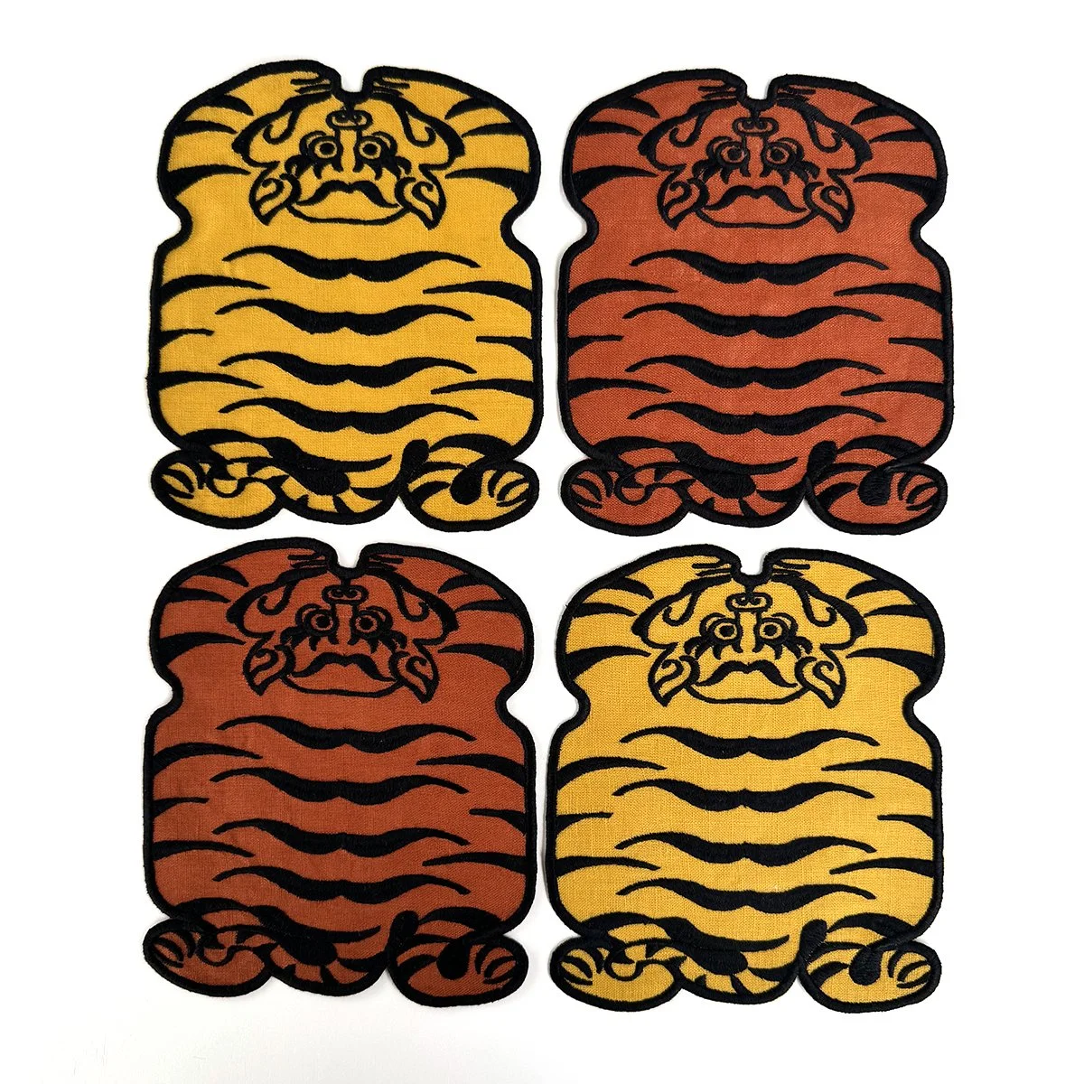 Tibetan Tiger Cocktail Napkin

Set of 4
Linen with embroidery
Designed for Biscuit Home in 2024