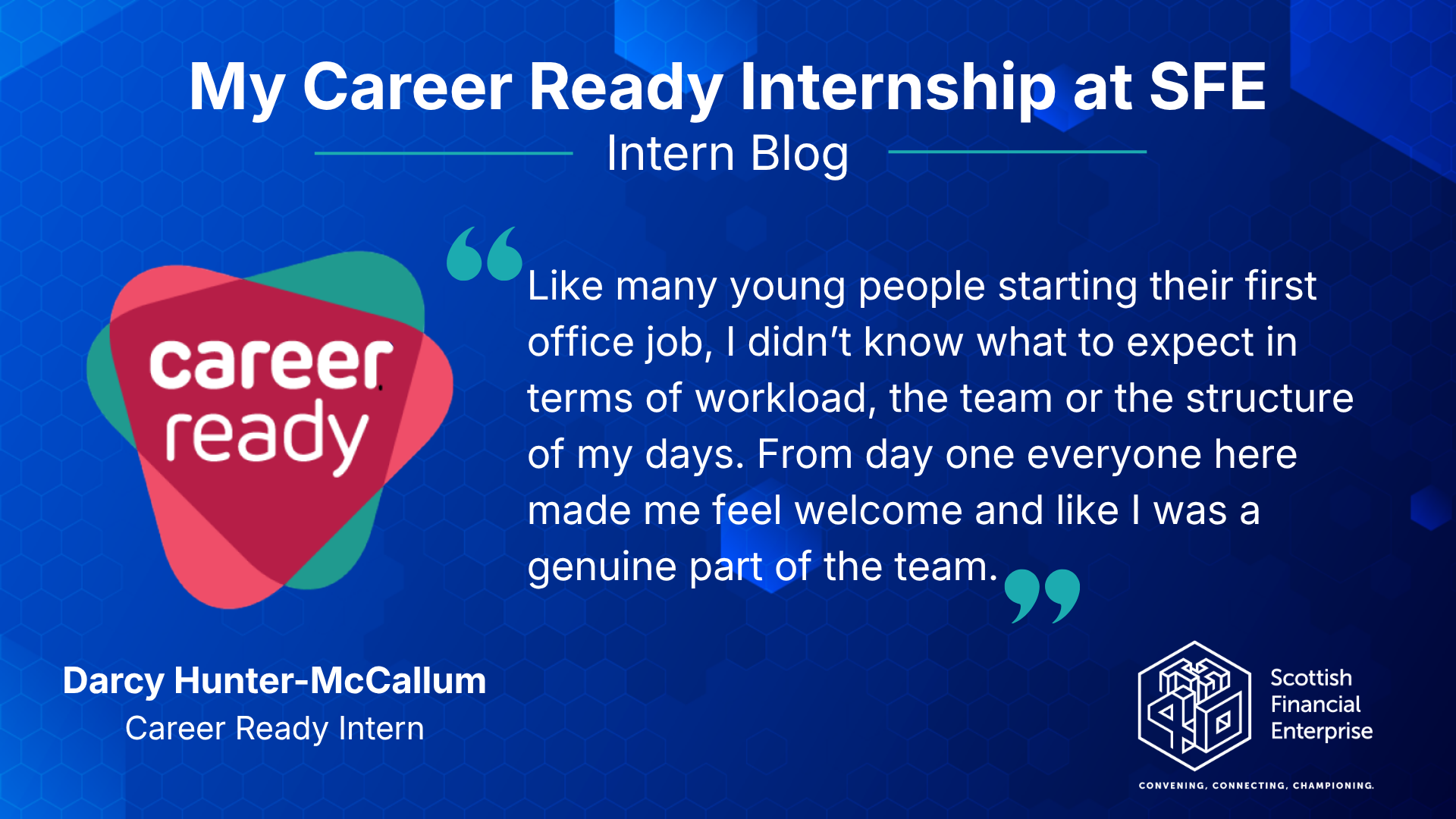My Career Ready Internship at SFE - Darcy Hunter McCallum