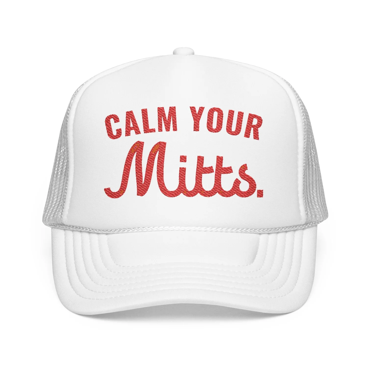 \'Hold Your Mitts\' Trucker hat - Black and Cream holdyourhorses.png?v=  main image 3