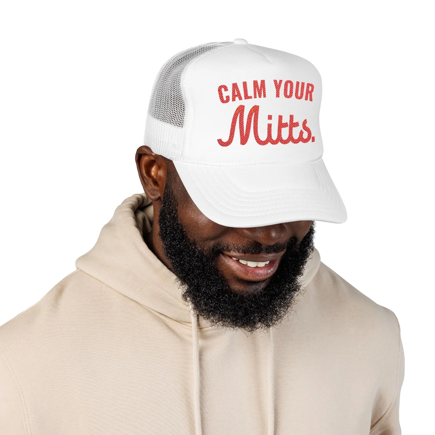 Calm Your Mitts Foam Trucker Hat — Mitts display picture 3