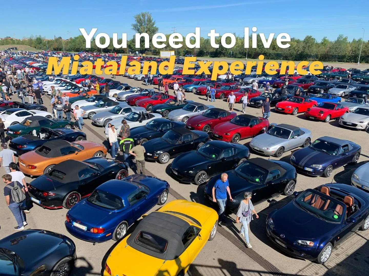 If you love #cars you must live the #miataland #experience and #drivetogether with our #miata in Italy 😊
Pictures from the event in Modena racing track where we achieved the Guinness world record with 707 miata 😉