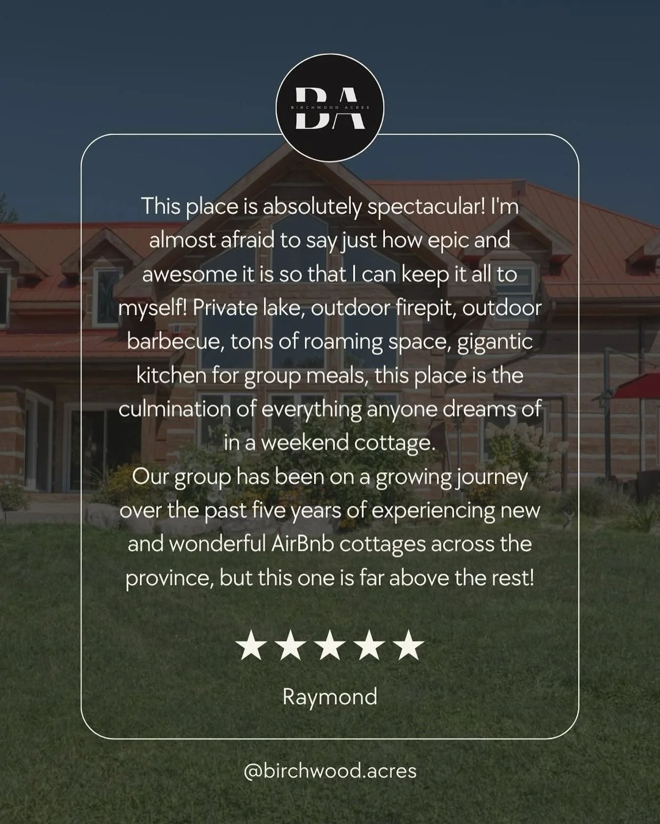 ✨ &ldquo;Far above the rest!&rdquo; ✨
We&rsquo;re honored to be your favorite cottage experience! From private lakes to outdoor firepits and wide-open spaces &mdash; Birchwood Acres is where unforgettable weekends begin. 🌲🔥🏡
Ready to make your own