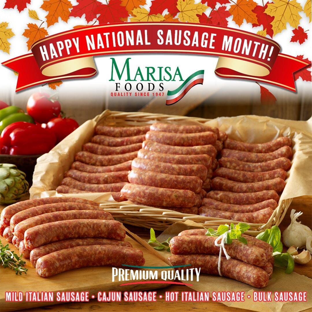 Happy National Sausage Month from all of us here at Marisa Foods! We manufacture premium quality small batch sausage from Mild Italian sausage, Hot Italian Sausage, Cajun Sausage, Chicken Garlic Romano Sausage, Bulk Sausage, and so much more...

Chec