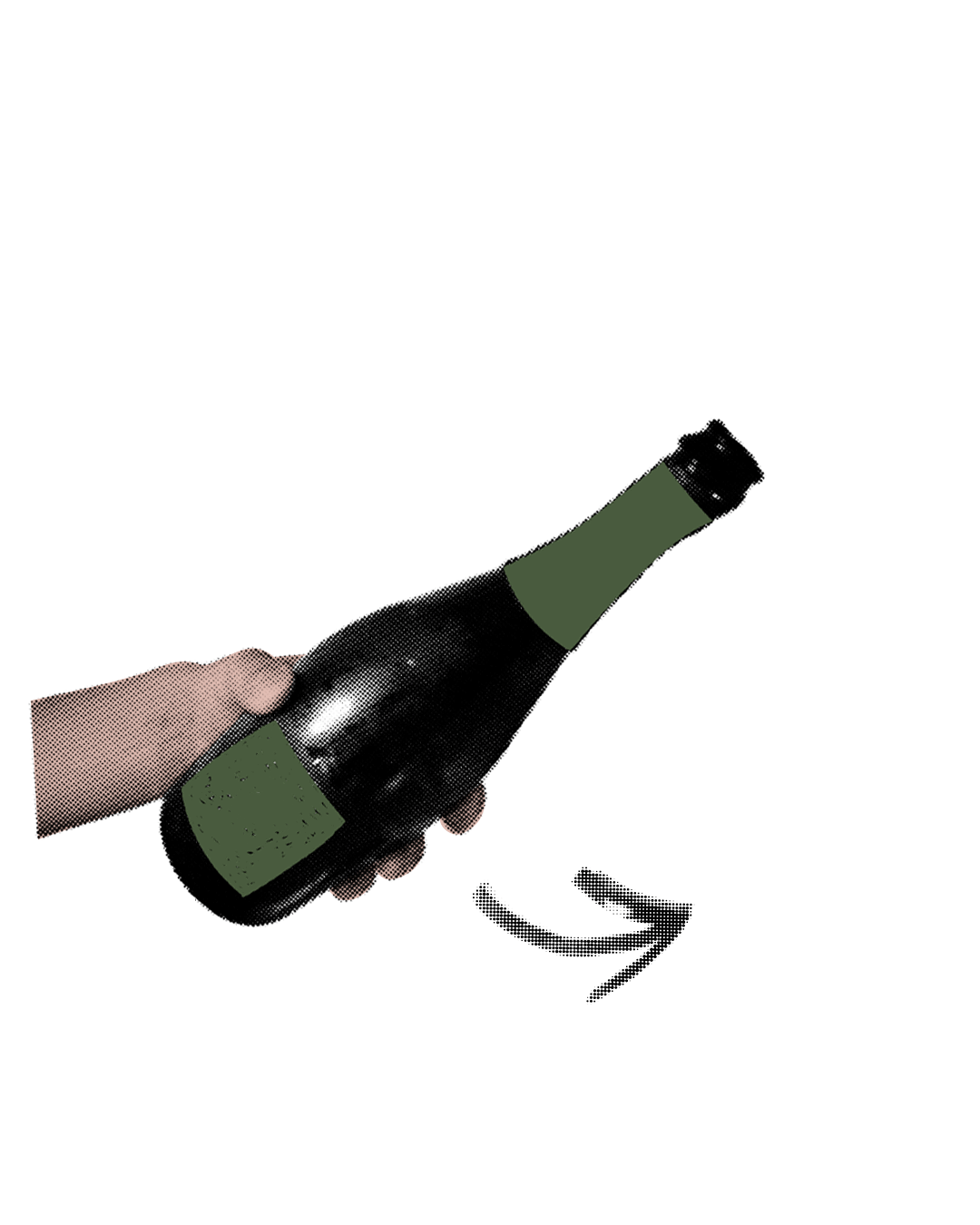 Gif showing hand holding wine bottle being poured