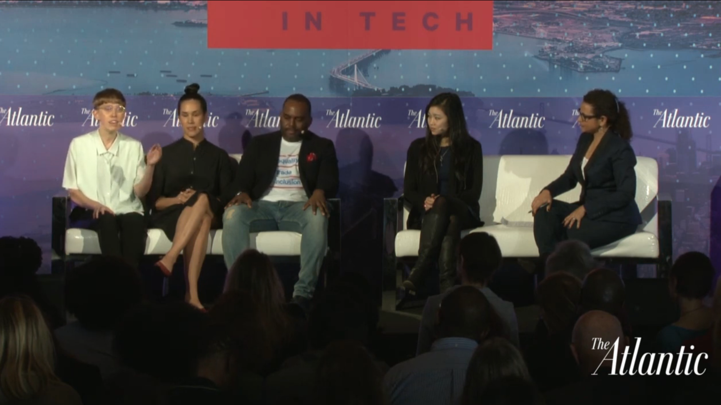 Tash Wilder, Mimi Fox Melton, Damien Hooper-Campbell, Tracy Chou on a panel moderated by Alison Stewart