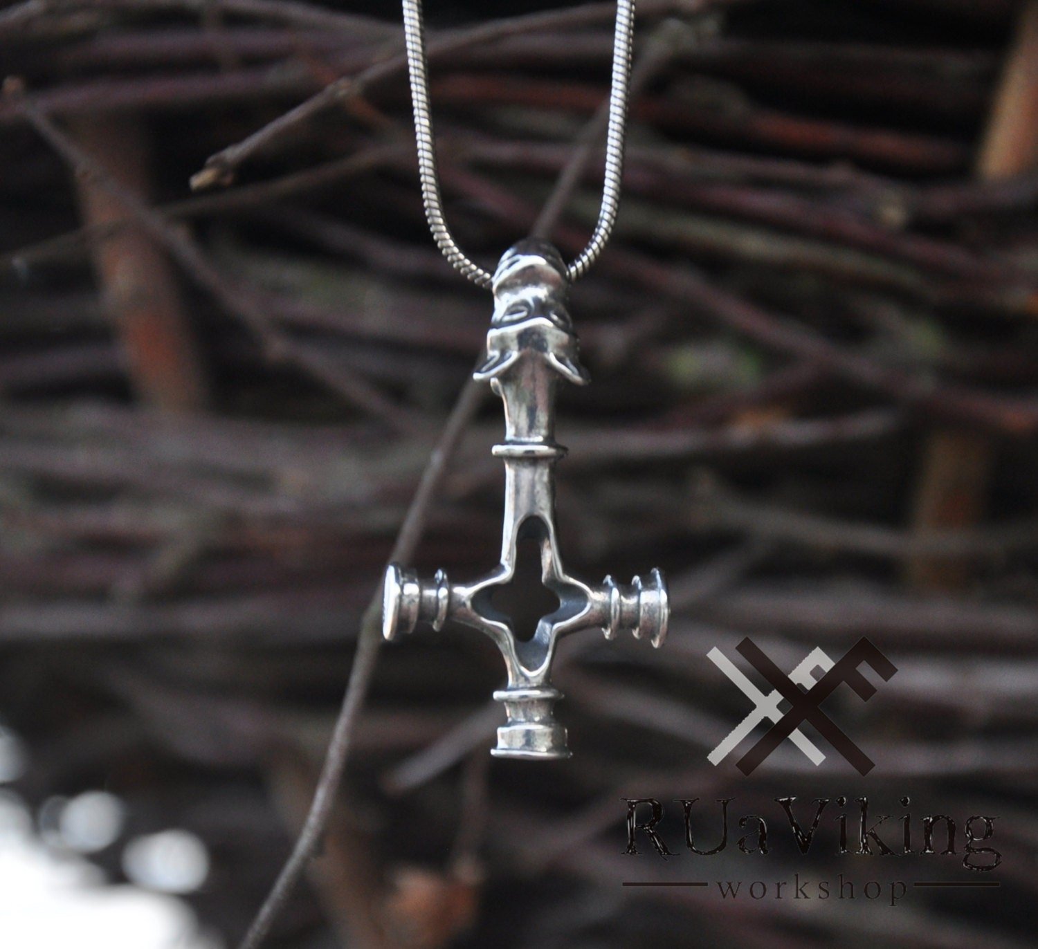 Large Wolf Cross Pendant | Icelandic Mjolnir with Wolf Heads – Sons of  Vikings