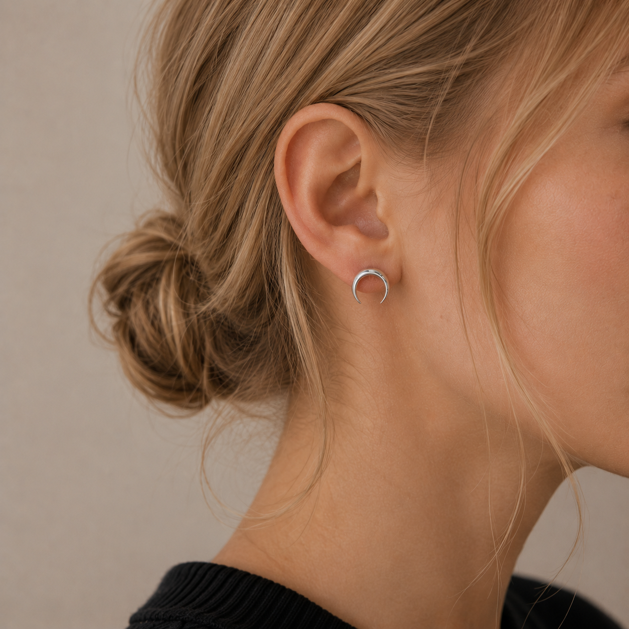Lunula modern silver 925 earrings by Barbariann.png