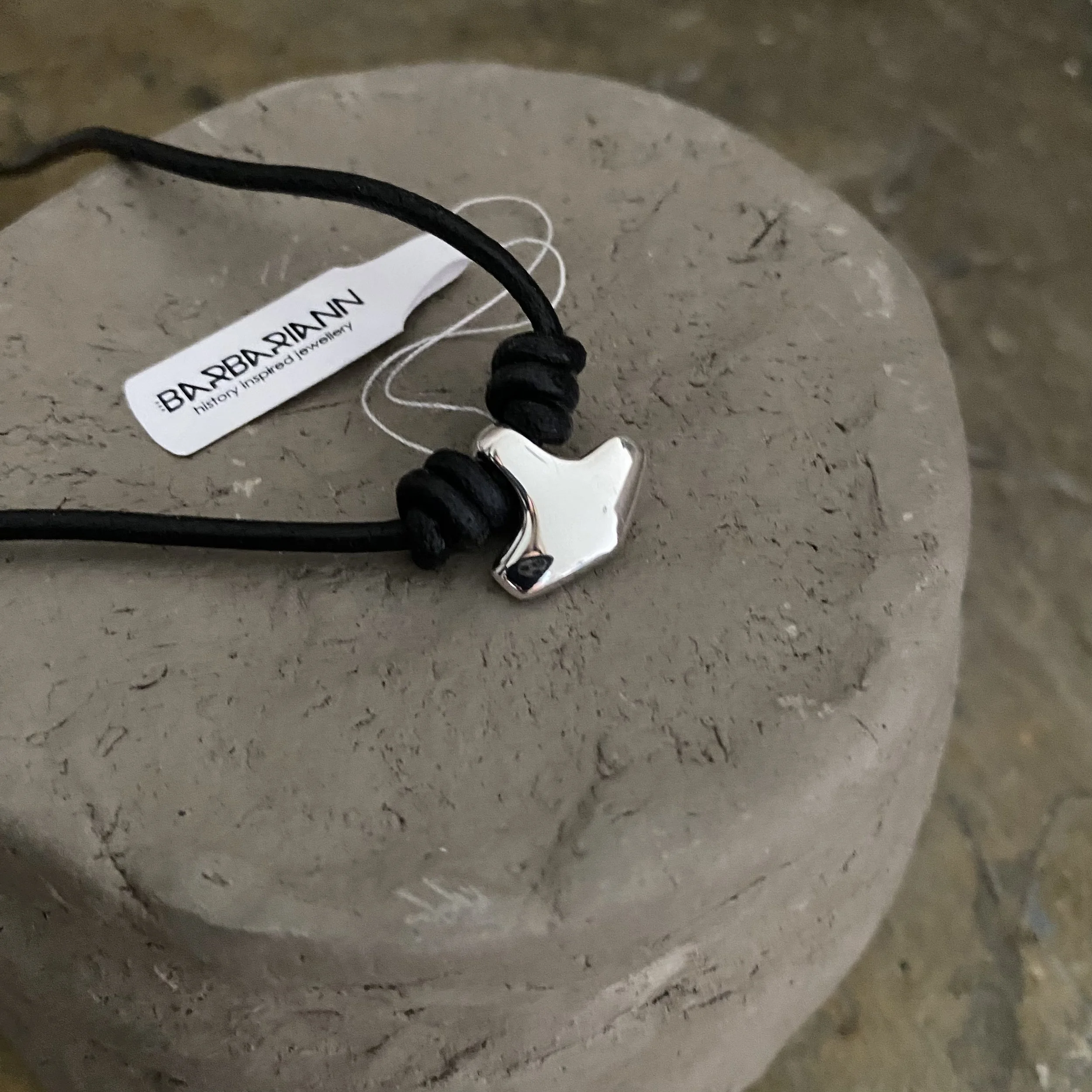 Tiny Thor's hammer pendant from Lake Ladoga - museum replica - sterling silver Mjöllnir - handmade