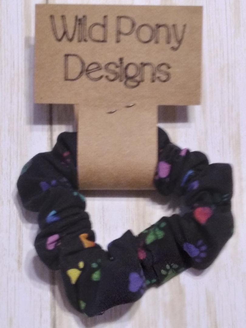 Black Dog/Cat Paws Hair Tie Scrunchie