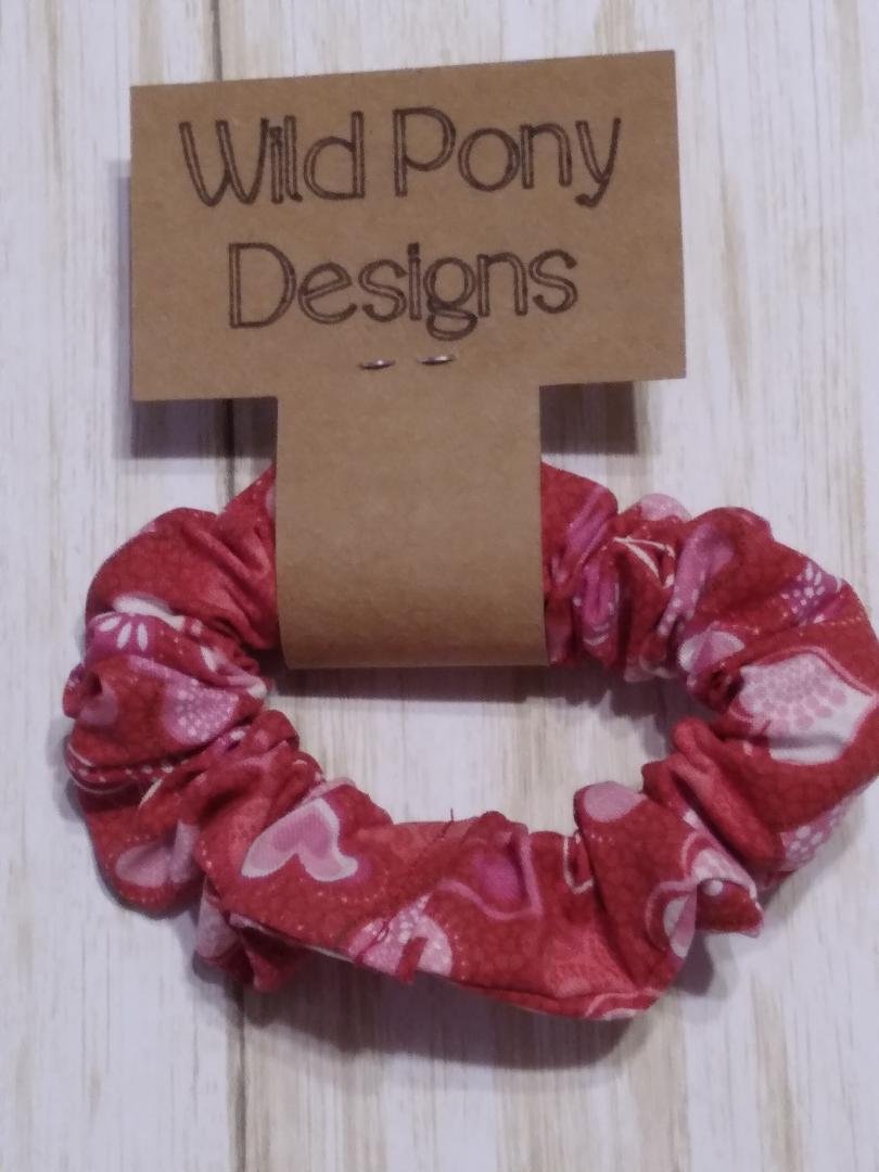 Red Hearts Hair Tie Scrunchie