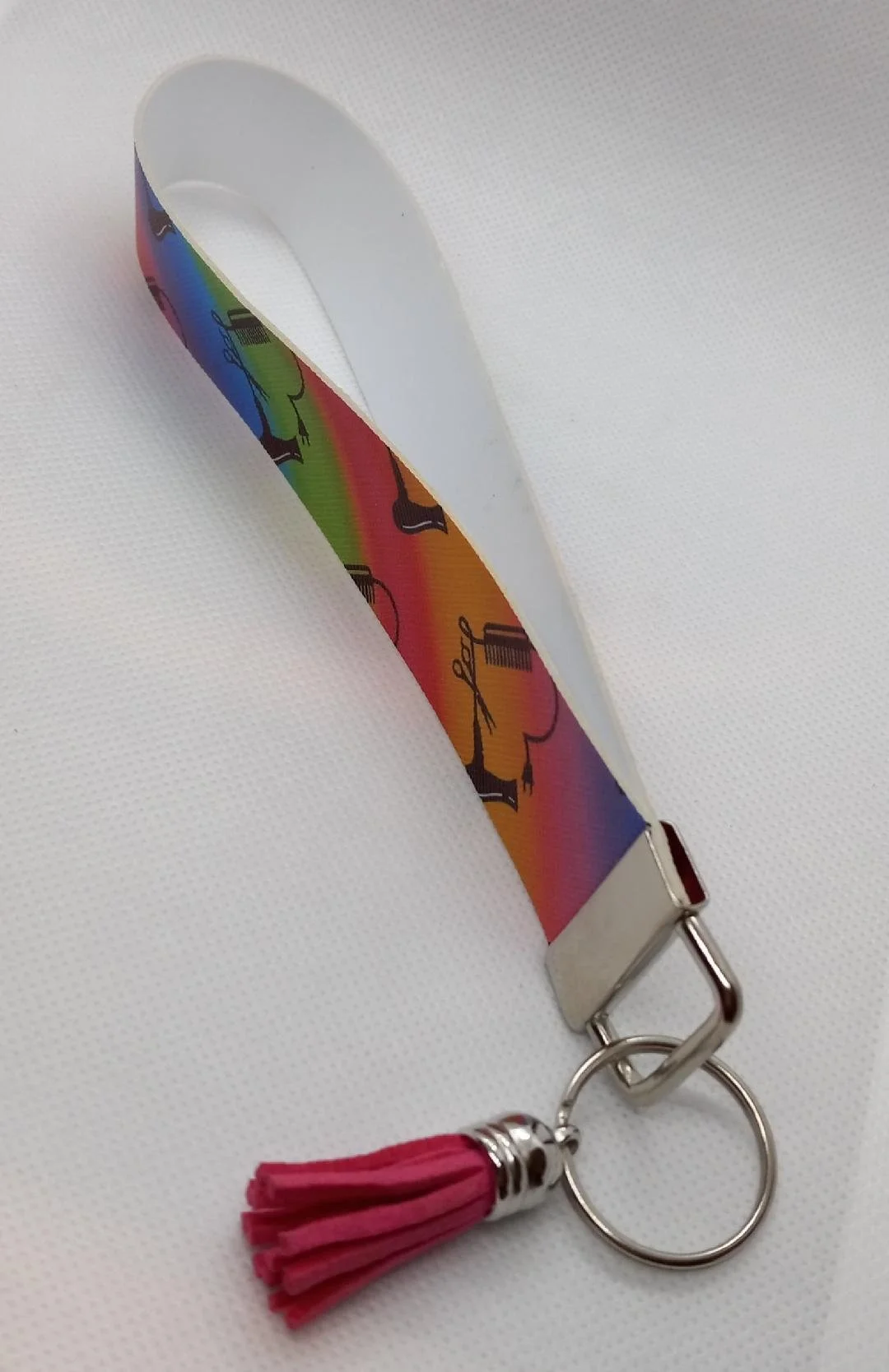 Stylist Faux Leather Key Fob Wristlet with HTV and Tassel