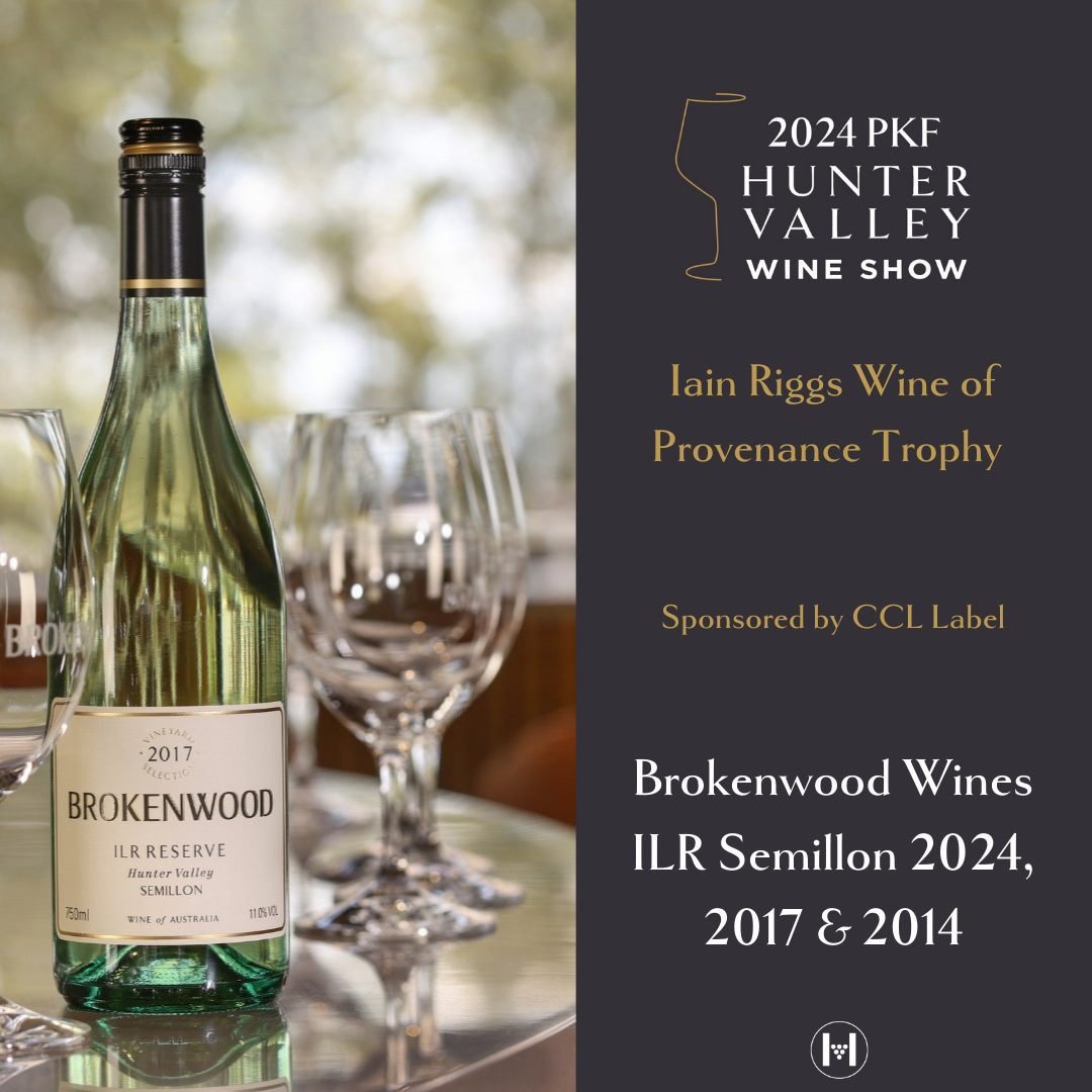 Congratulations to @brokenwoodwines ILR Semillon 2024, 2017 &amp; 2014, awarded the Iain Riggs Wine of Provenance Trophy.

@cclaustralia proudly sponsors this trophy.

#24PKFhvws #hvws #wineaustralia #nswwines #huntervalley #hunterwineshow #hunterval