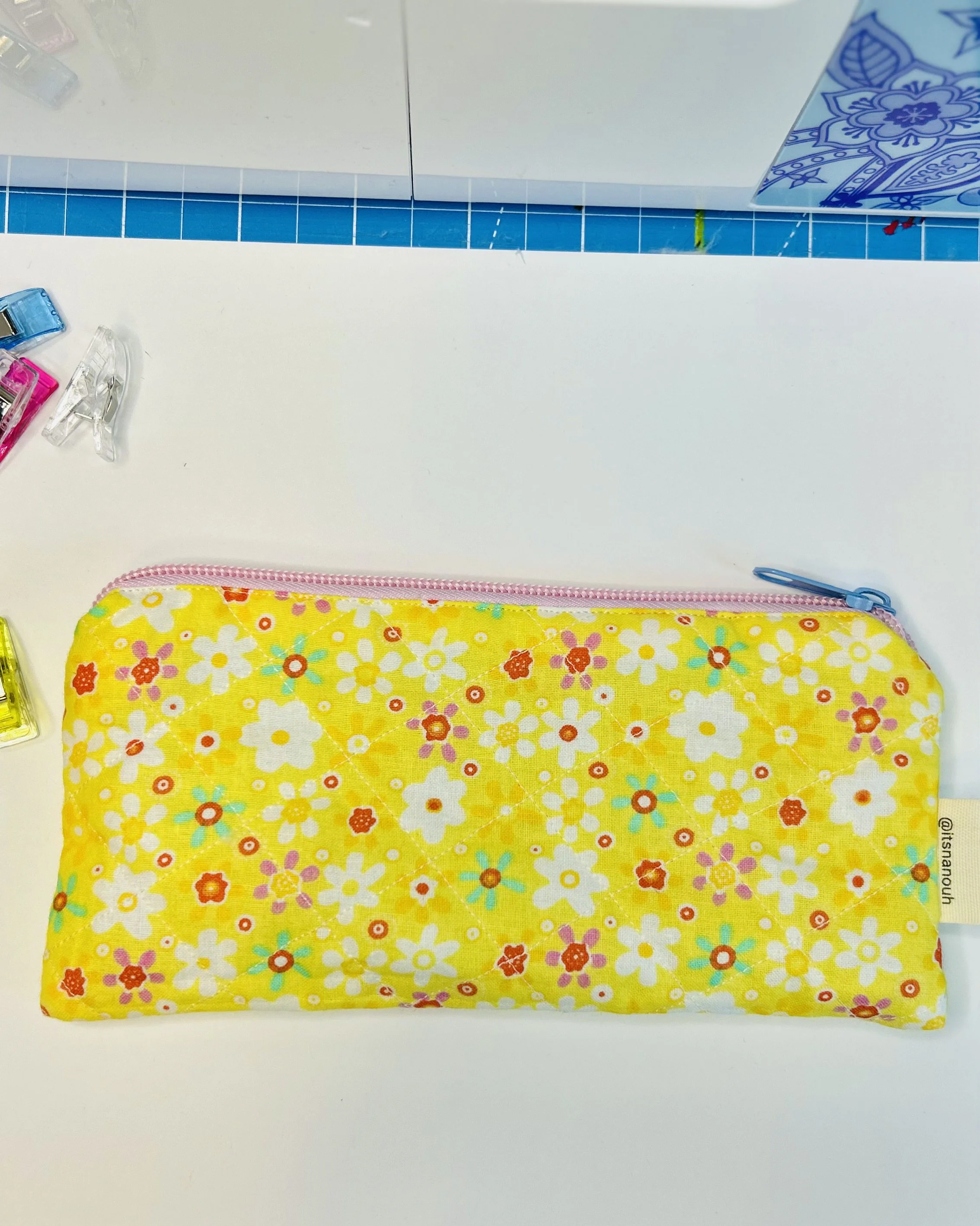 Yellow Floral Pencil Case