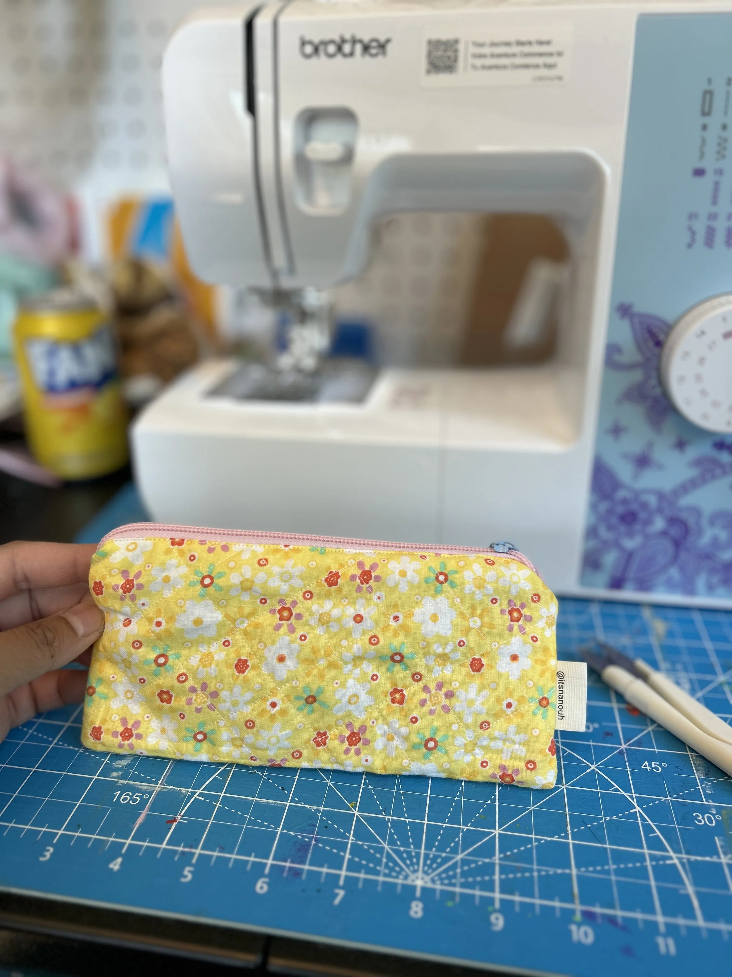 Yellow Floral Pencil Case
