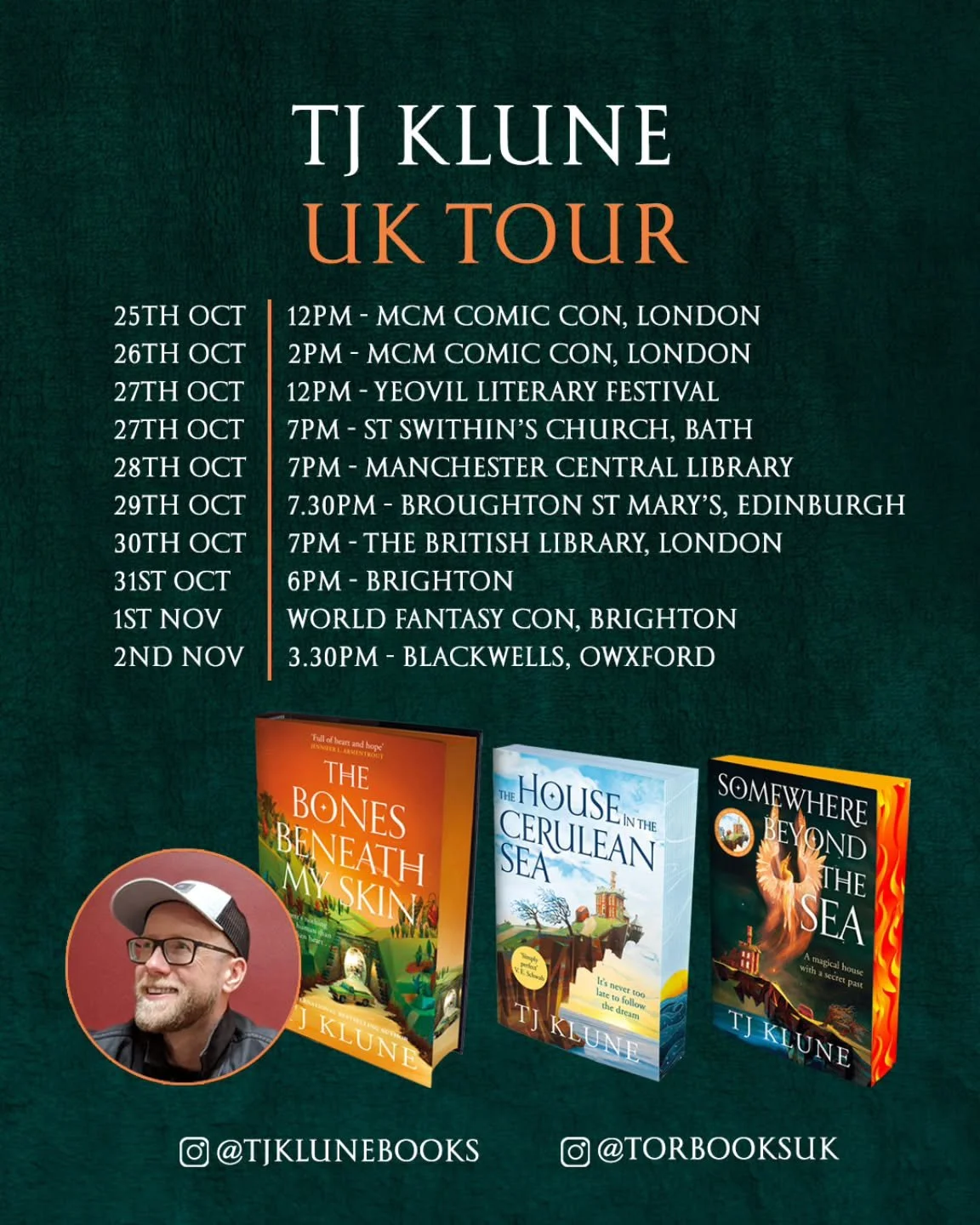 Hello, UK readers! I will be coming to you in October for a tour. All dates and ticket information are listed on my website and at the link in my bio. Hope to see you there!