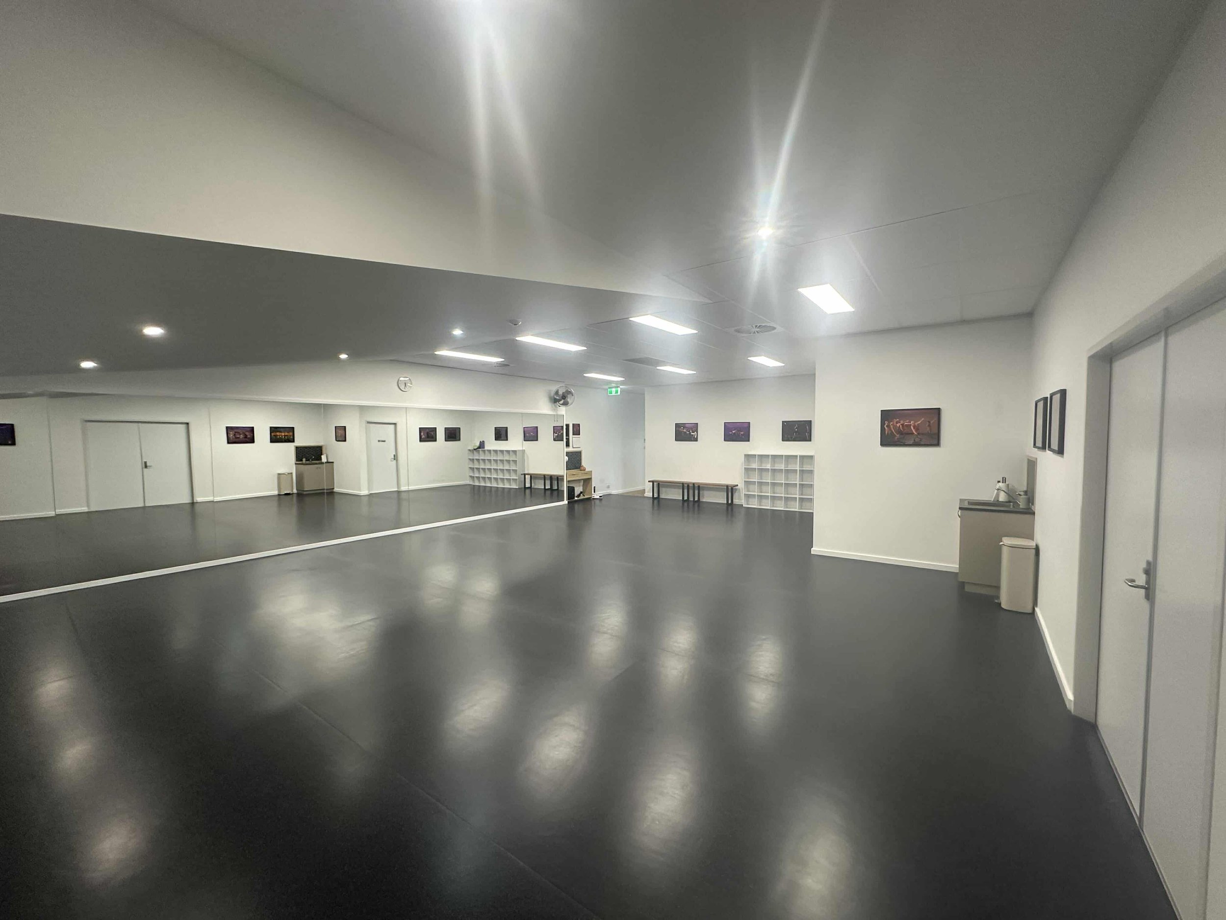 Dance studio with sound system and mirrors available for hire in Canberra