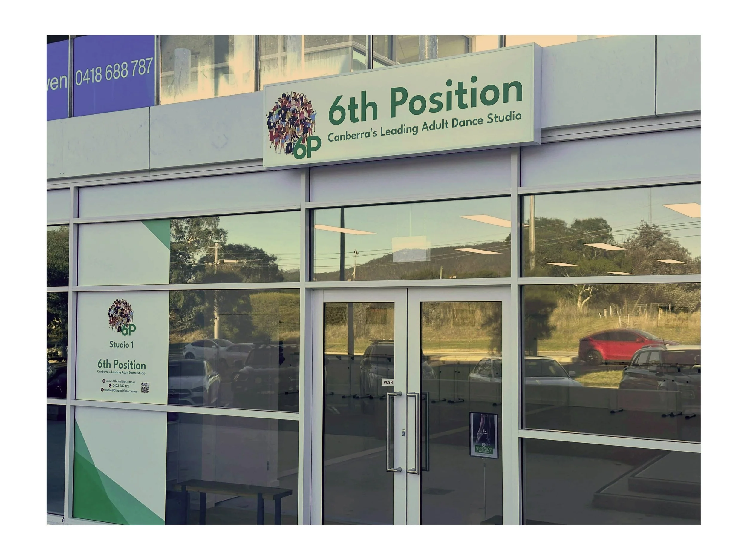 Dance studio facilities at 6th Position Canberra including mirrored space and open floor