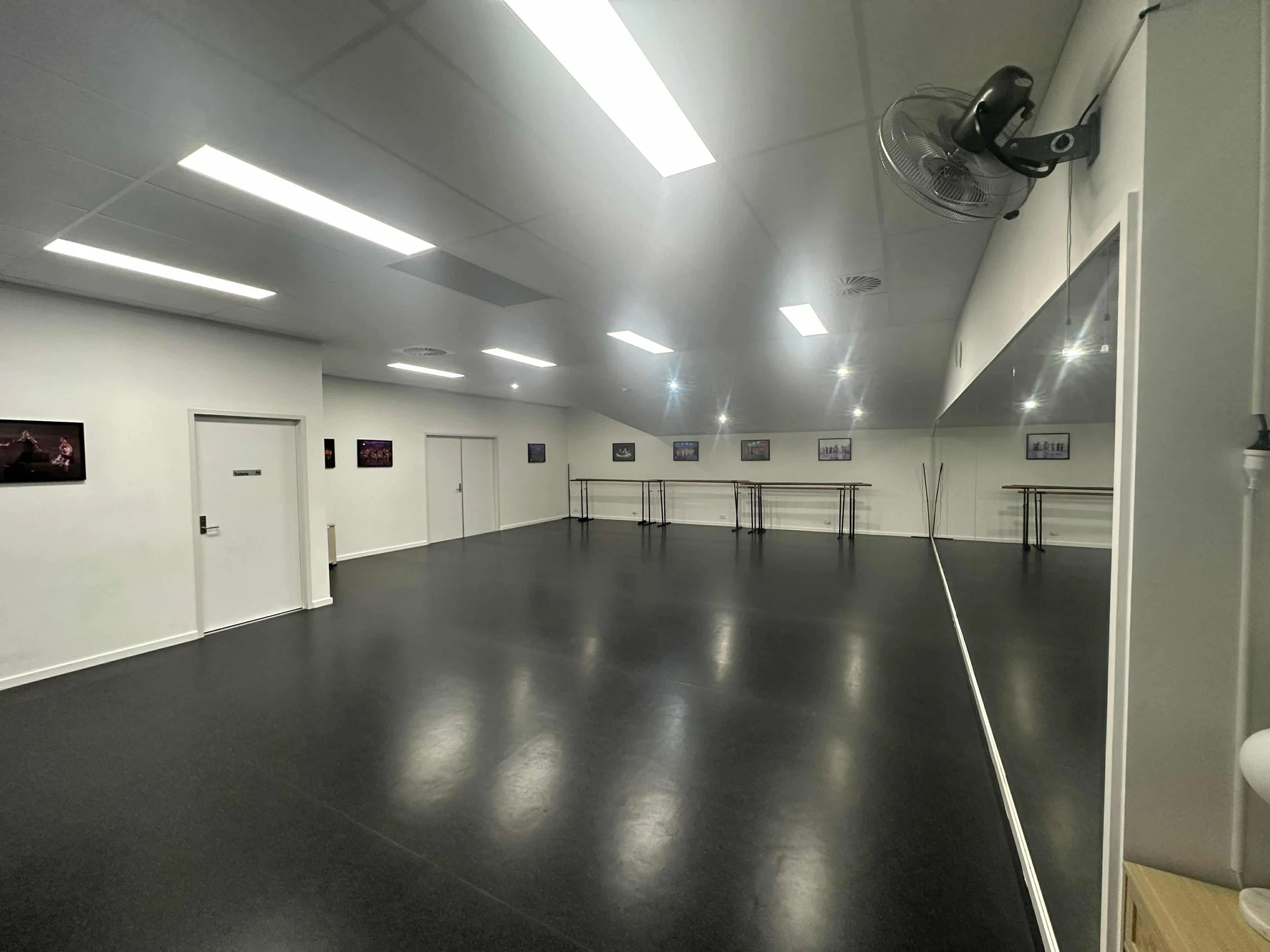 Dance studio with sound system and mirrors available for hire in Canberra