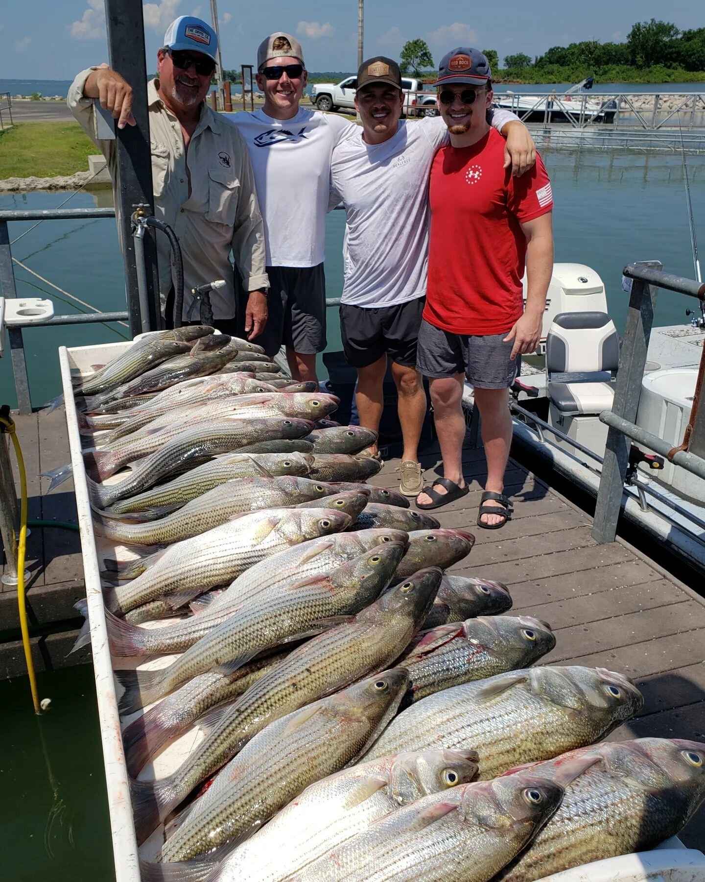 It's been a hot and busy month! There are only a few spots left in July and August before we close out the summer season and wait for cooler weather. Some of the best fishing on Lake Texoma happens in the fall and we are booking trips now. Give us a 